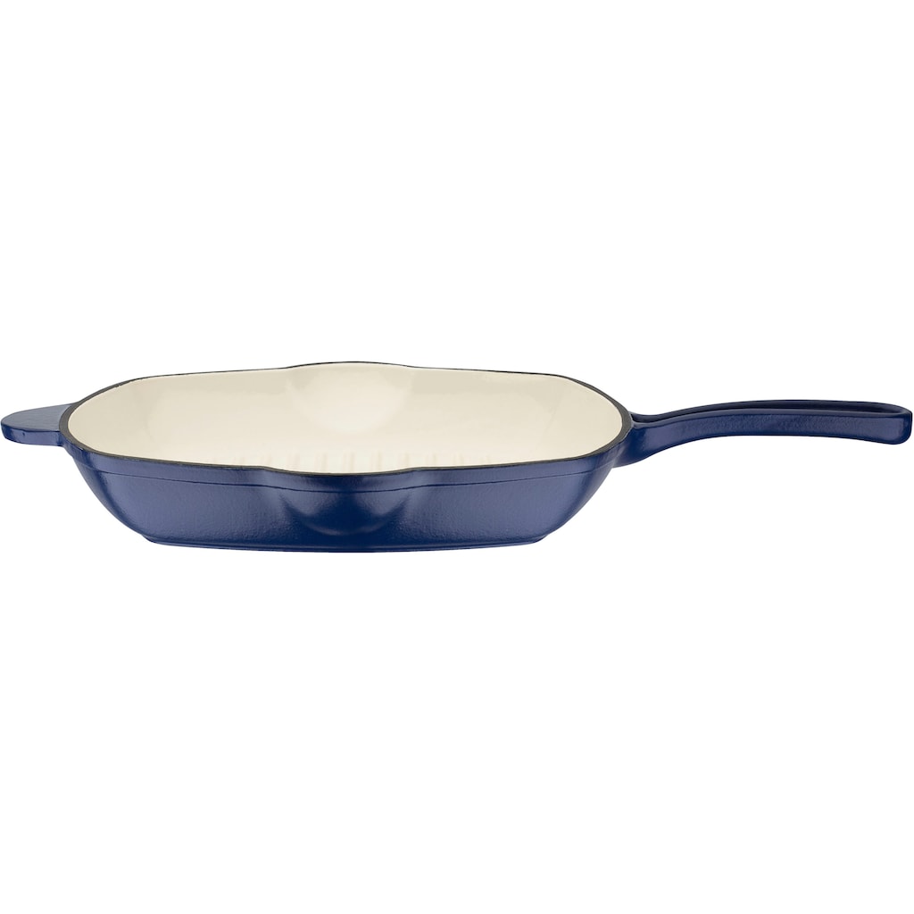 GSW Topf-Set »Blue Magic«, Gusseisen, (Set, 3 tlg., 1x Kochtopf mit Deckel Ø 20 cm, 1x Grillpfanne 27 x 27 cm)