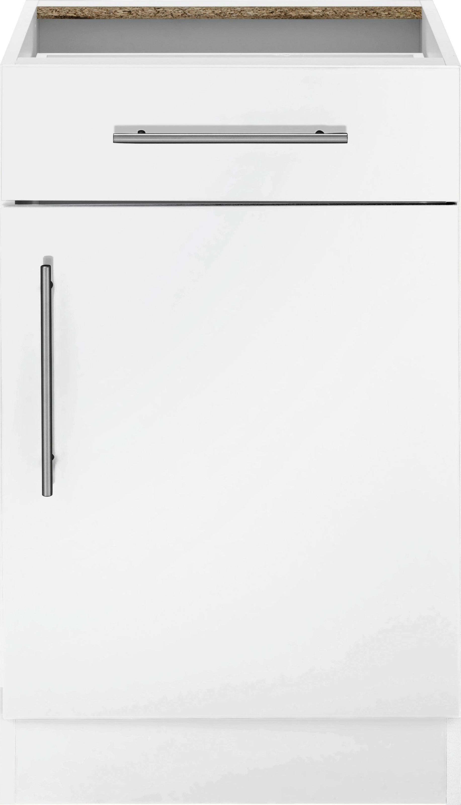 Unterschrank WIHO KÜCHEN "Cali, TOPSELLER", weiß (front: weiß glanz, korpus: weiß), B:50cm H:82cm T:57cm, Schränke, Unterschrank, 50 cm breit, ohne Arbeitsplatte