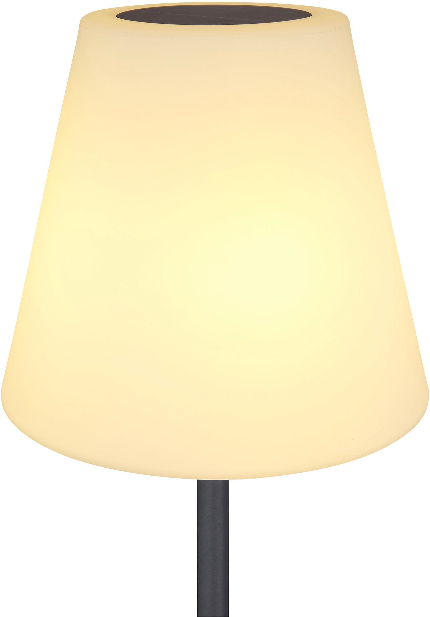 GLOBO LIGHTING LED Solarleuchte »SOLARLEUCHTE METALL« LED-Modul 1 Stk. Warmweiß Solarleuchte Schwarz, Opal, dimmbar, RGB, Fernbedienung, LED 0,1W