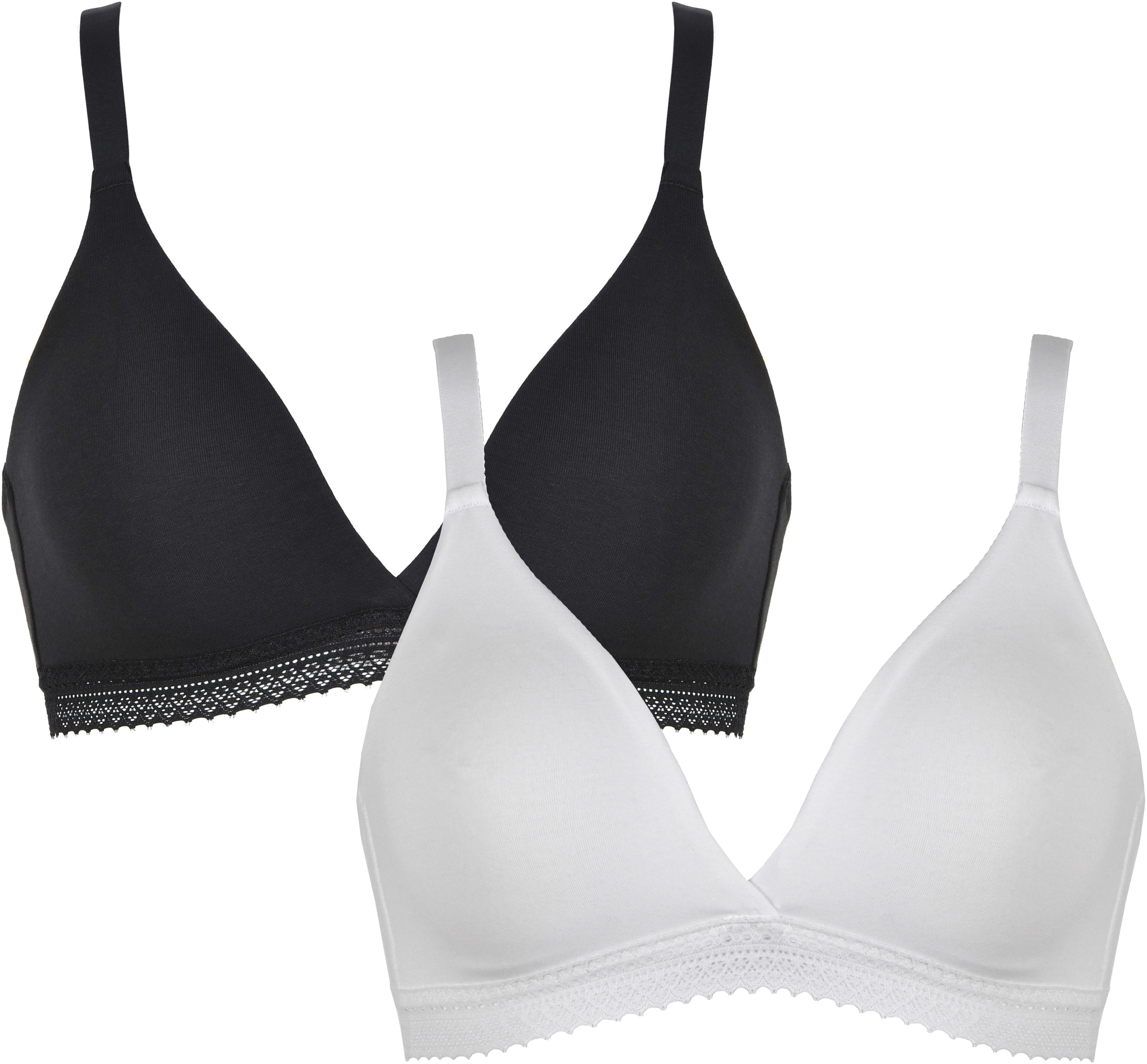 Naturana Soft-BH feminin, basic, bequem, verstellbare Träger, ohne Bügel, Baumwollmix