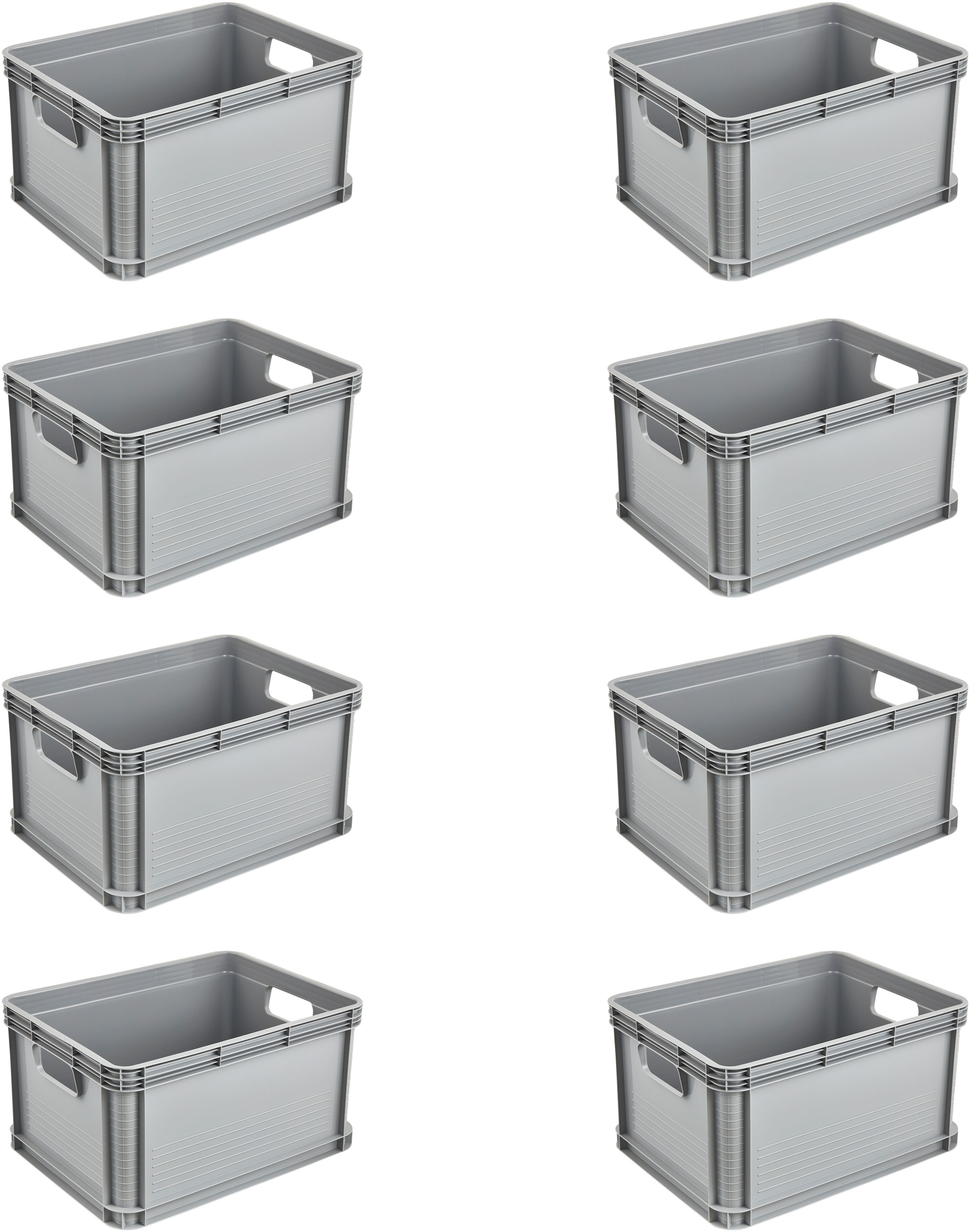 keeeper Transportbehälter "Transportbox robert, 8er Set, 20 L, 40 x 30 x 22 cm" 30 cm breit 22 cm hoch 40 cm lang Set, 8 Stk. tlg. säure- und laugenbeständig, 30 kg Tragkraft