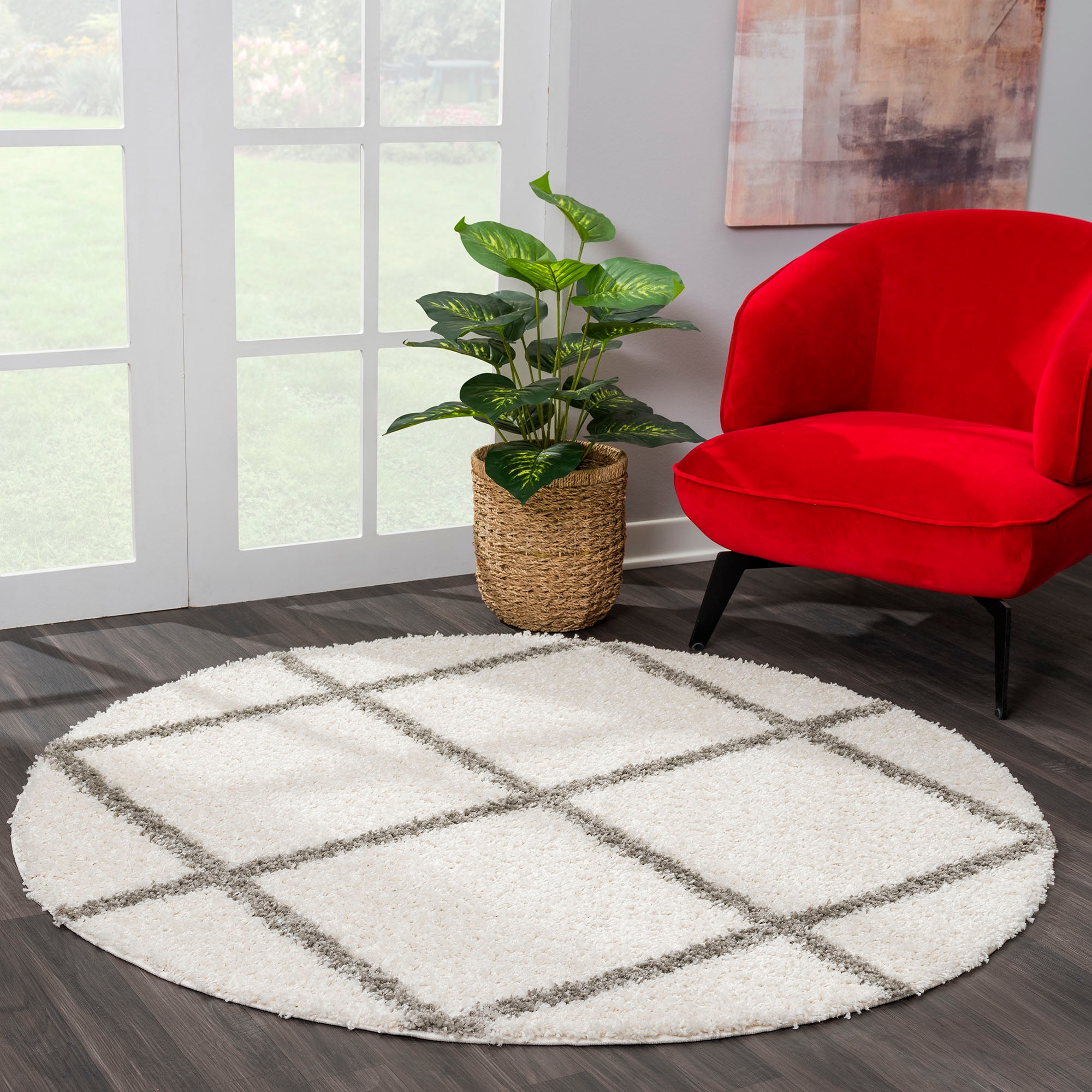 Sanat Hochflor-Teppich "Madrid" rund 30 mm Höhe Wohnzimmer, Langflor, Shagg günstig online kaufen