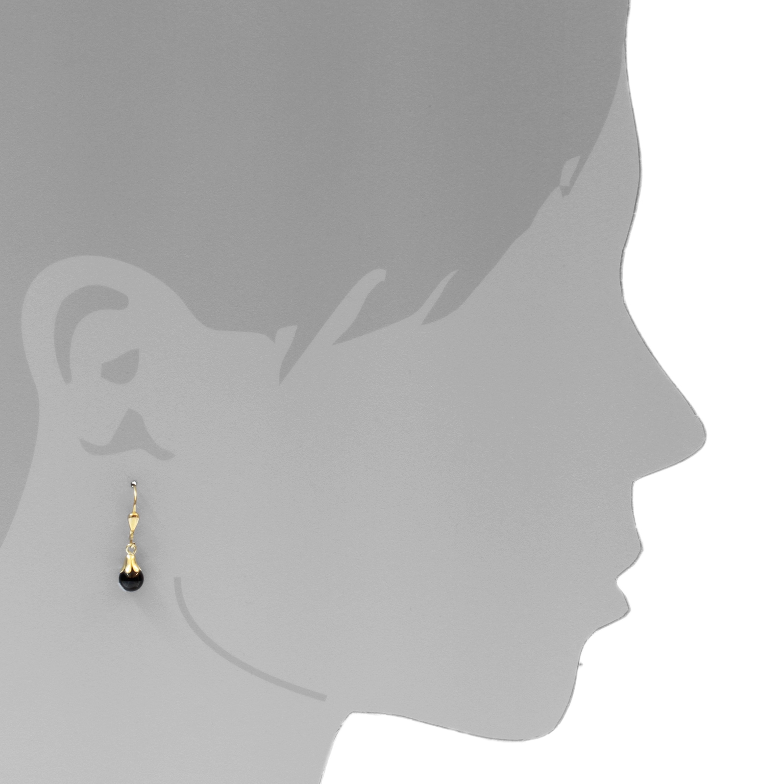 OSTSEE-SCHMUCK Paar Ohrhänger »- Glöckchen - Gold 333/000 - Onyx«