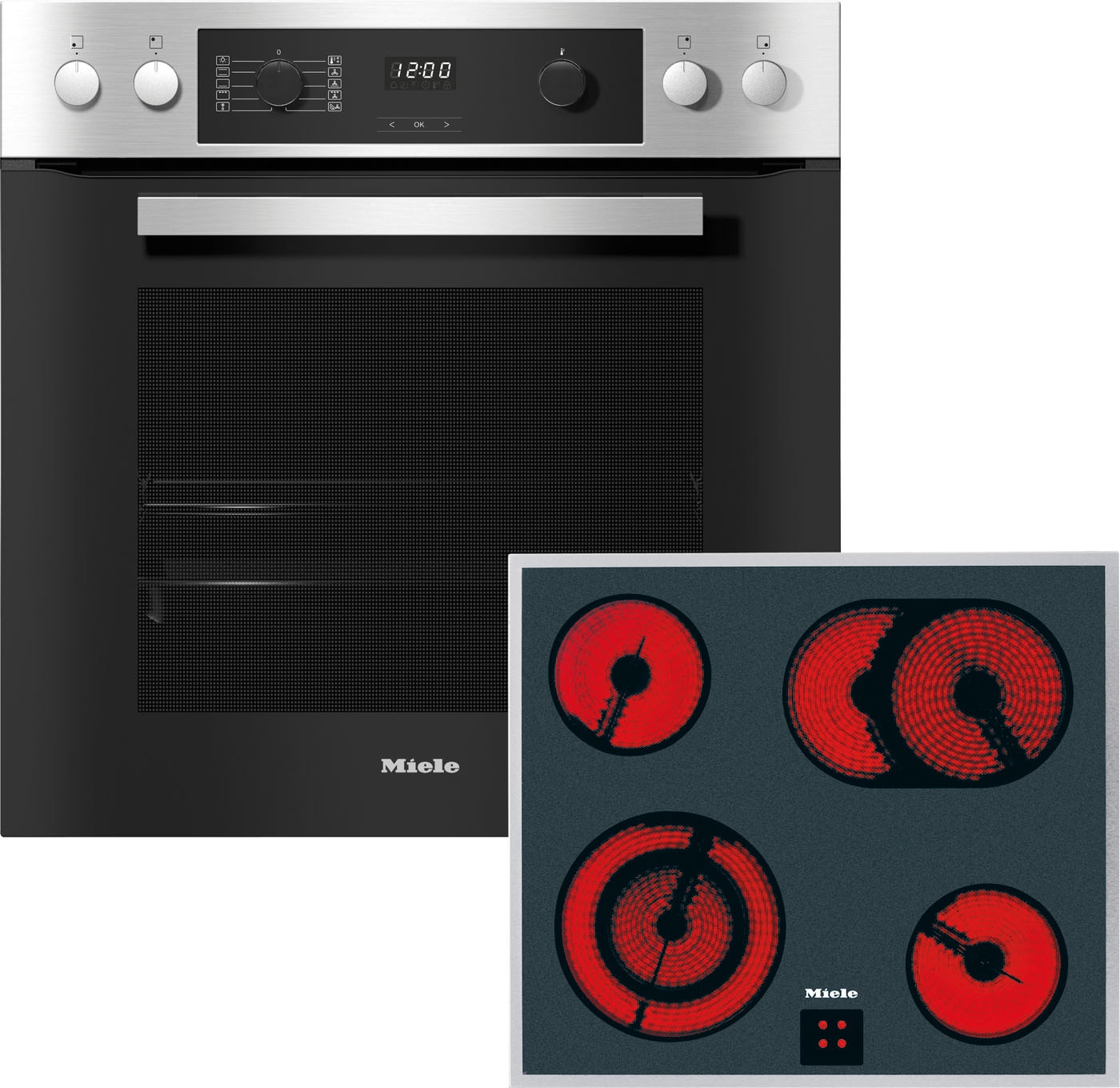 Miele Elektro-Herd-Set »TwinSet Comfort H 2269-1 E mit KM 6003 LPT«, H 2269-1 E ACTIVE, mit Vollauszug