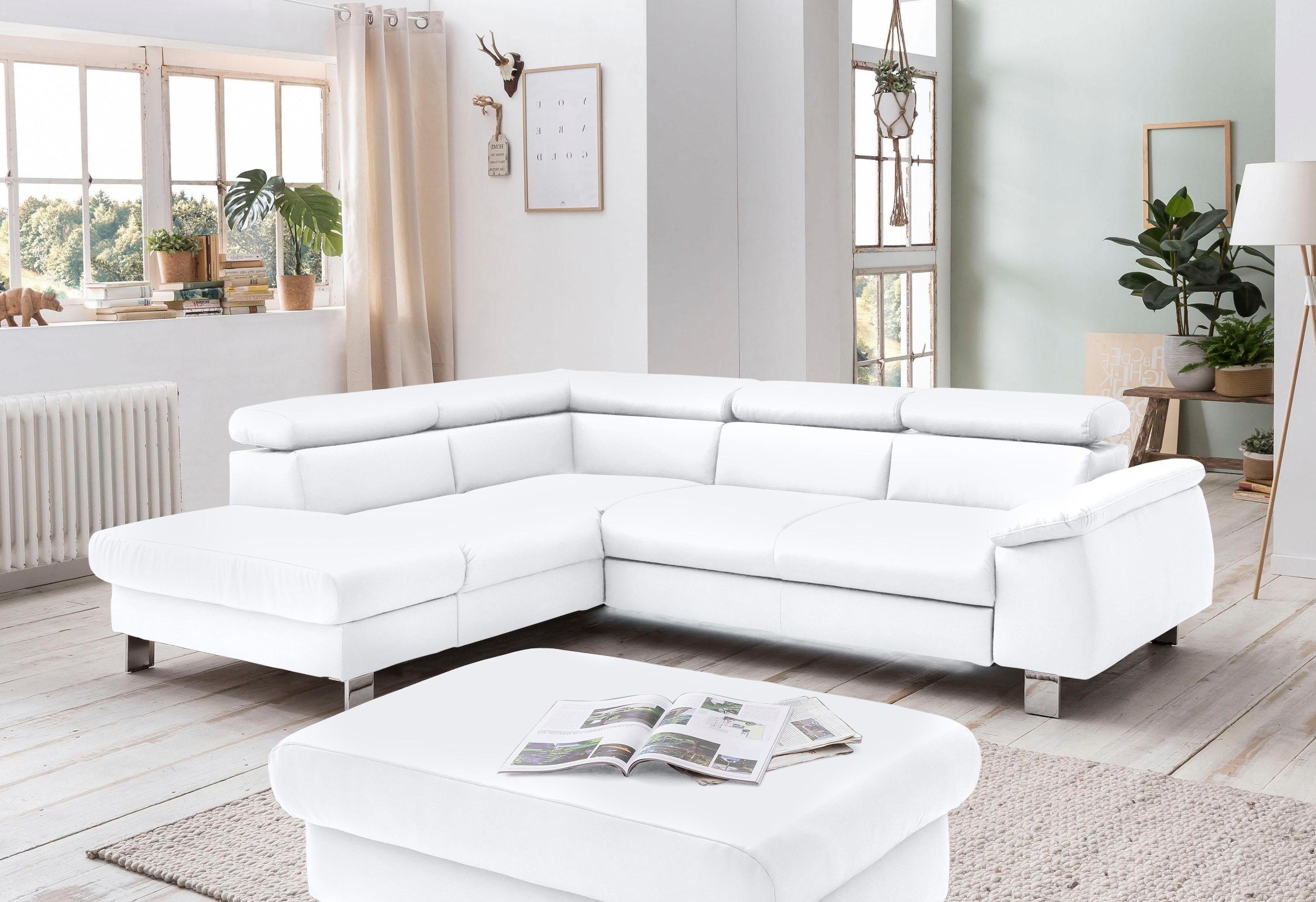 COTTA Ecksofa "Komaris L-Form, B: 249 cm" mit Kopfteilverstellung, optional günstig online kaufen
