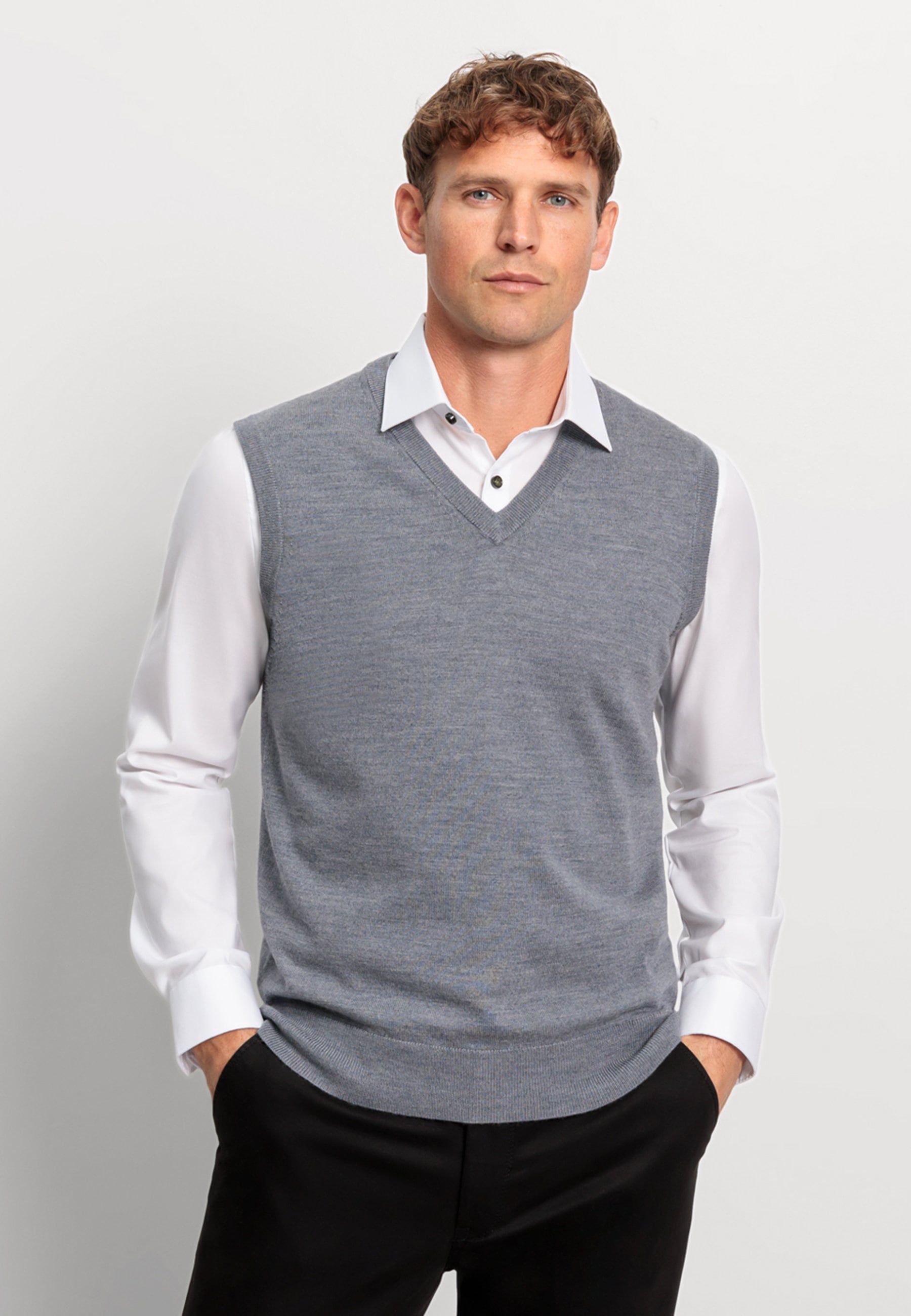 OLYMP Pullunder "OLYMP Casual Strick, Pullunder"