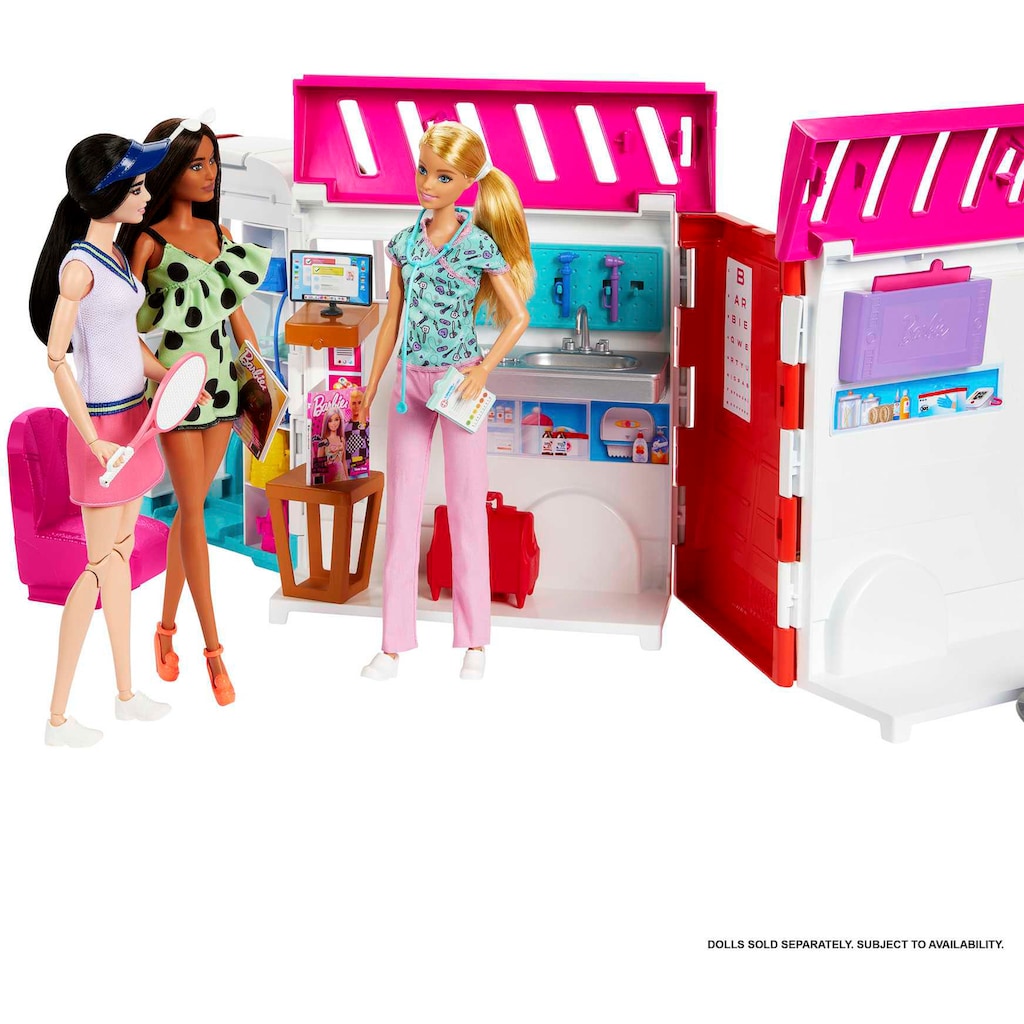 Barbie Puppen Fahrzeug »Krankenwagen 2-in-1 Spielset«