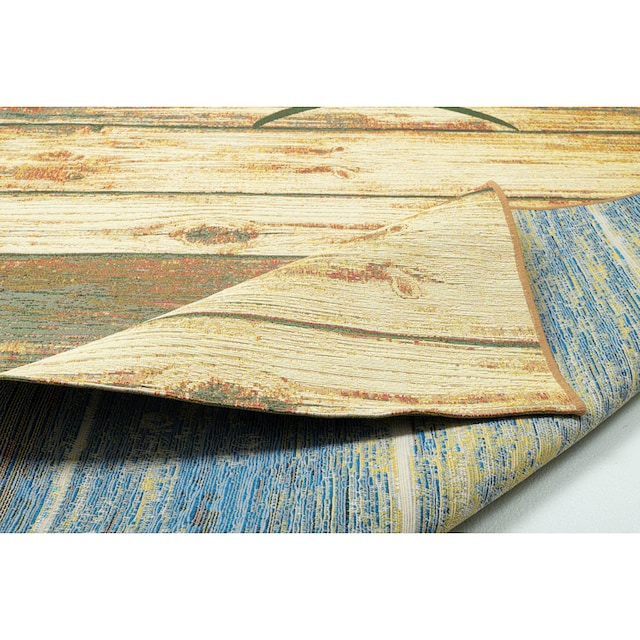 Sansibar Teppich »Rantum Beach SA-029«, rechteckig, Flachgewebe, modernes  Design, Motiv Holzdielen, In- & Outdoor geeignet kaufen | BAUR