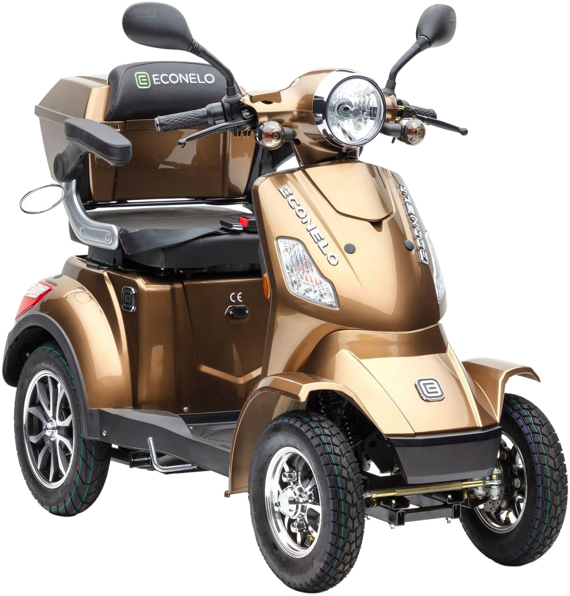 ECONELO Elektromobil "Seniorenmobil P4000, Lithium-Akku, 25 km/h, 1000 Watt", B:70cm H:100cm L:146cm, gold, Elektromobile