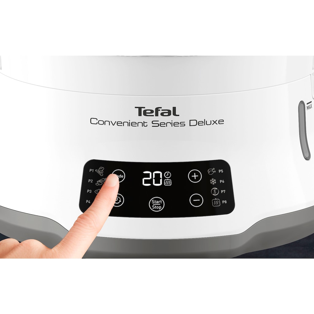 Tefal Dampfgarer »VC502D Convenient Series Deluxe«, 900 W, Touchscreen, 8 Programme, Garen auf 3 Ebenen, Behälter aus Edelstahl