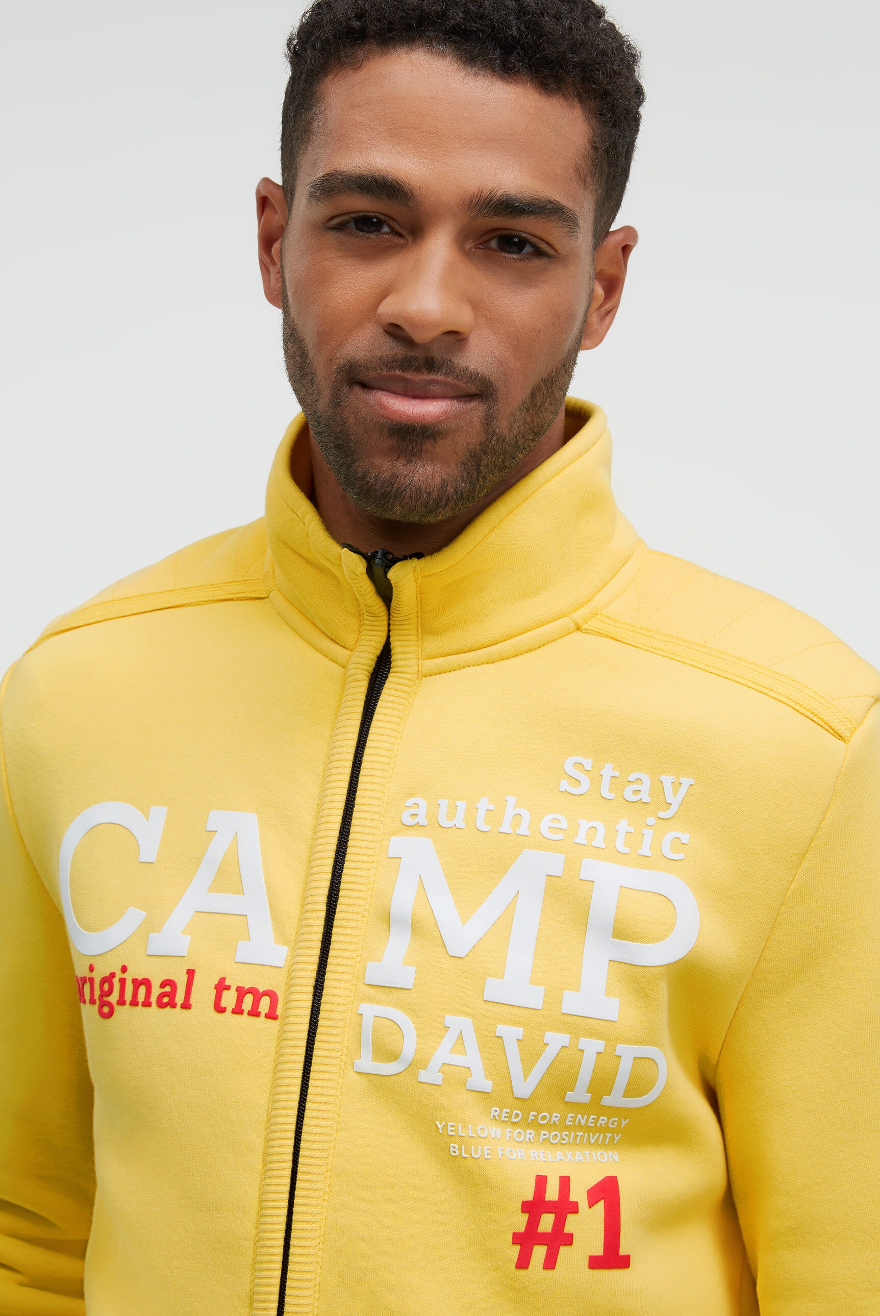 CAMP DAVID Sweatjacke mit Stehkragen