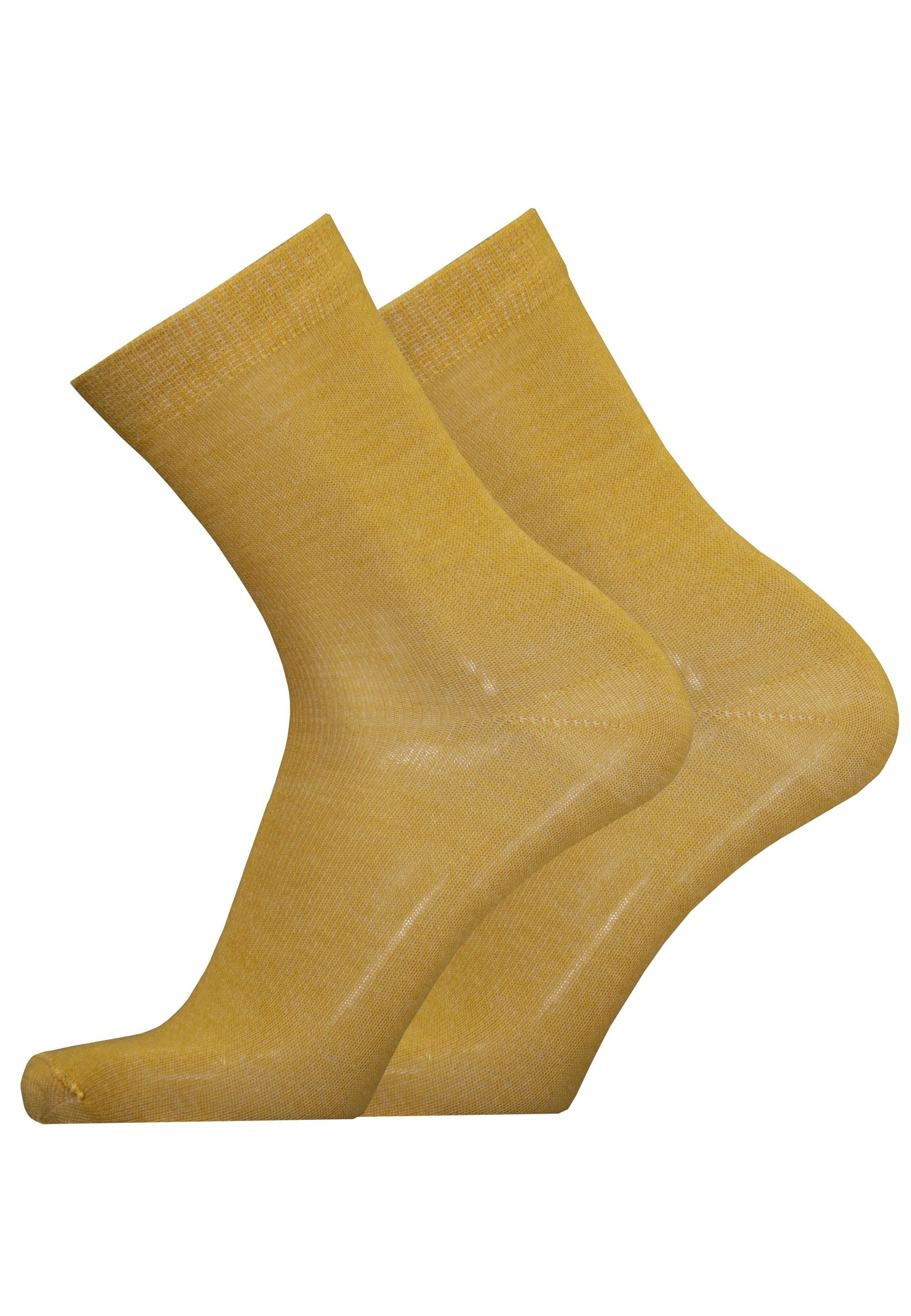 UPHILLSPORT Damen Socken "MERINO LIGHT", Gr. 35, gelb, 58% Wolle, 40% Polyamid, 2% Elasthan, unifarben, Socken, 2er-Pack mit Woll-Anteil