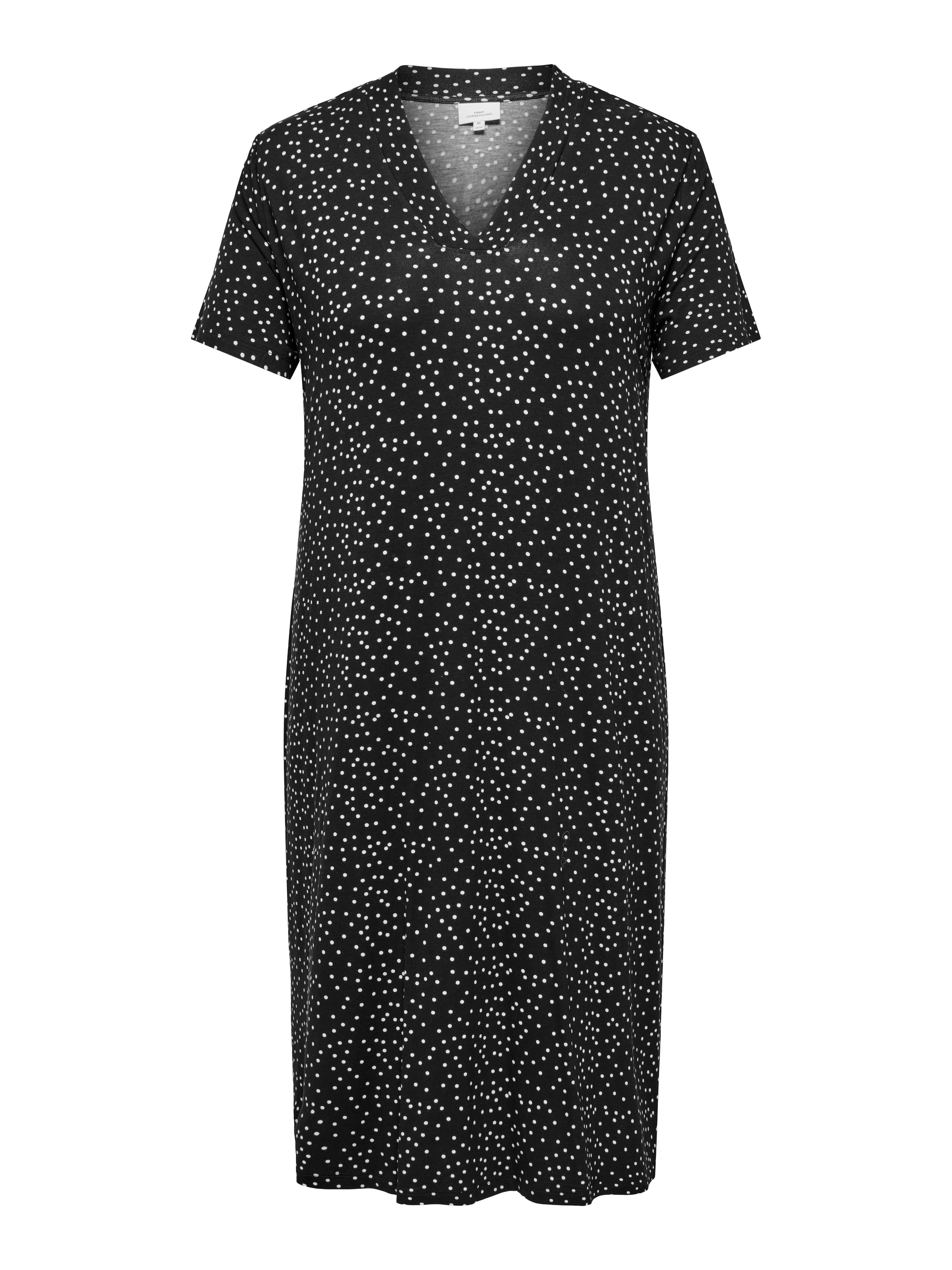 ONLY CARMAKOMA Shirtkleid »CARFYRLA LIFE S/S V-NCK BLK AOP DRE NOOS«