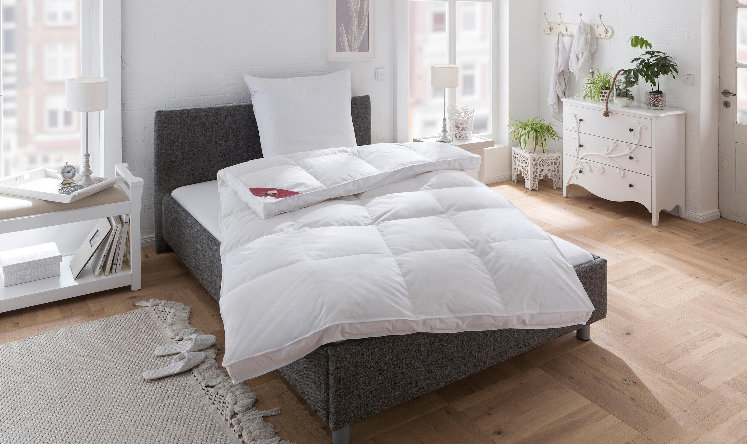 RIBECO Federbettdecke »Emily« warm Füllung 80...