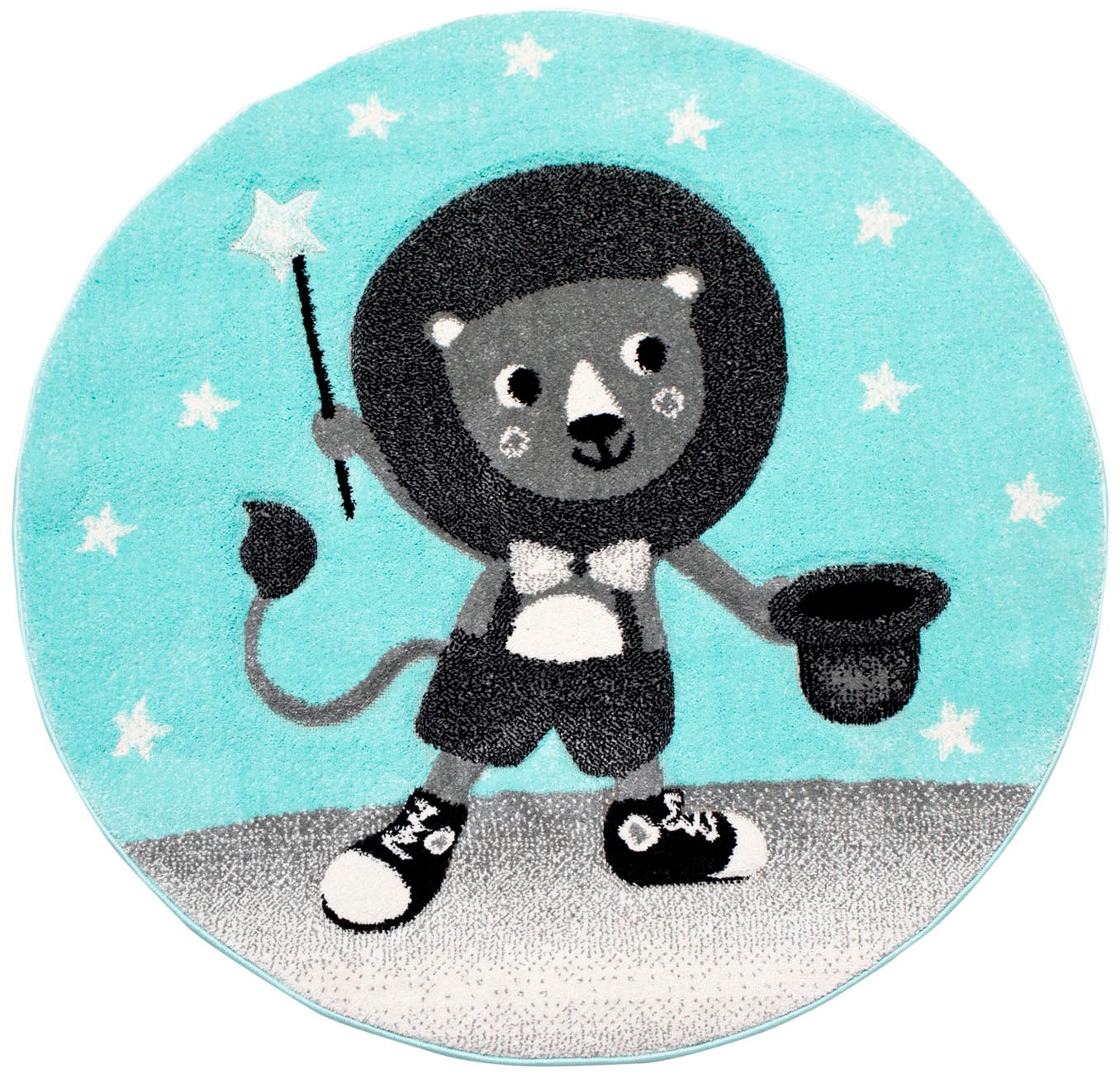 Thumbnail - Carpet City "Bueno Kids 9378" rund 11 mm Höhe Spielteppich, Löwe, Boot, 3D-Effekt, Weicher Flor, Pflegeleicht