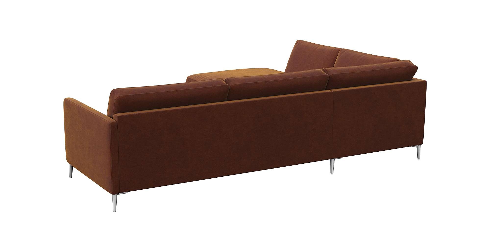 FLEXLUX Ecksofa »Fiore, L-Form« schmale Armlehnen, Kaltschaum, Füße Alu