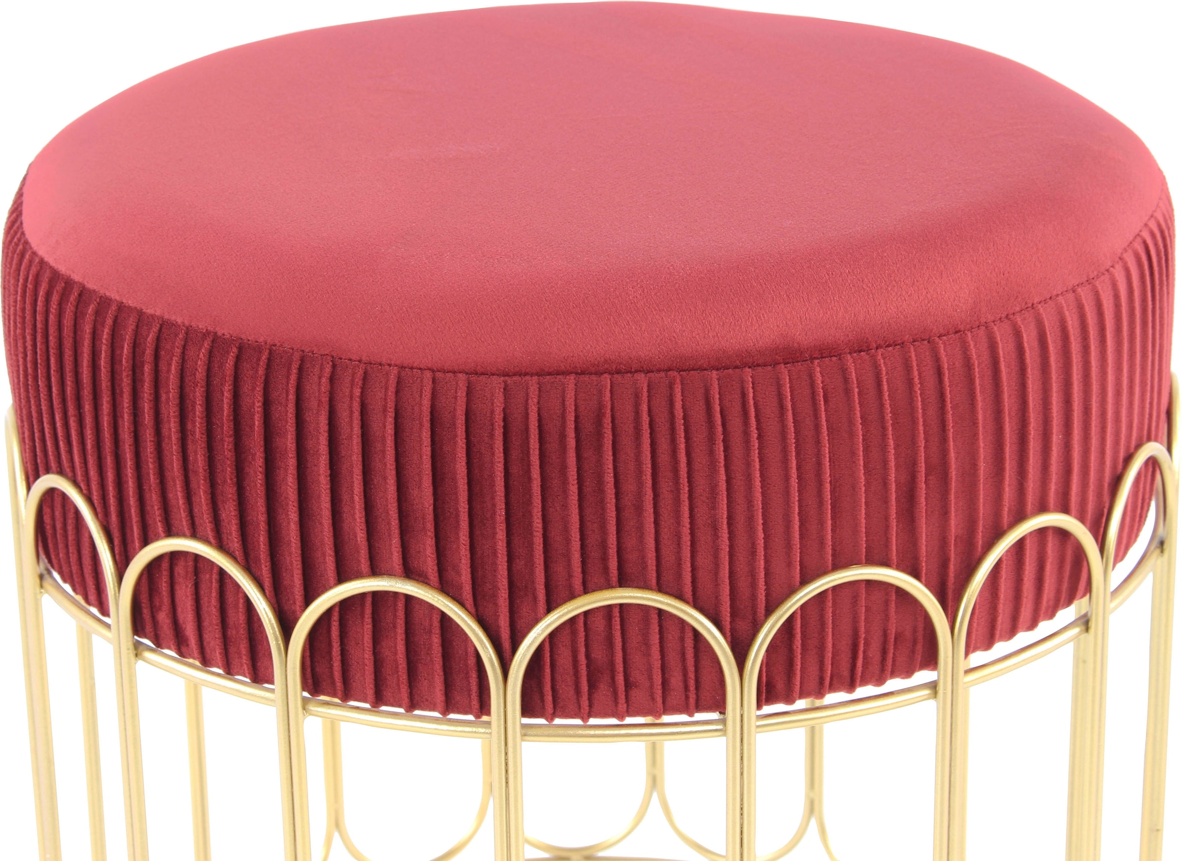 Kayoom Sitzhocker »Hocker Cleopatra 425, Design-Hocker Sitzfläche weich gepolstert«, (1 St.), samtweich, dekorativ, elegantes Design, edle Optik