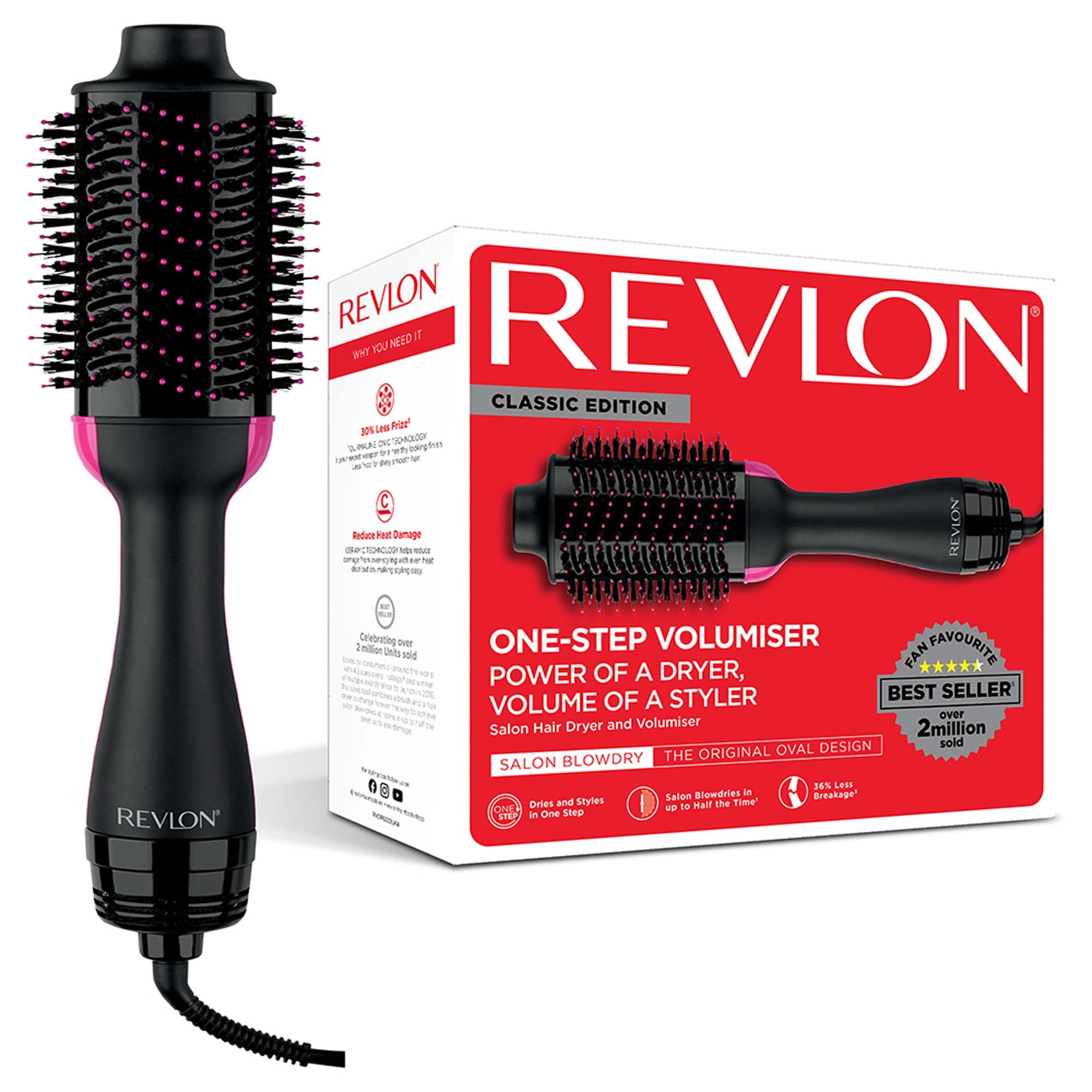 REVLON Haartrockner "RVDR5222E", schwarz, B:12cm H:33cm T:8cm, Haartrockner, Salon One-Step Hair Dryer & Volumiser