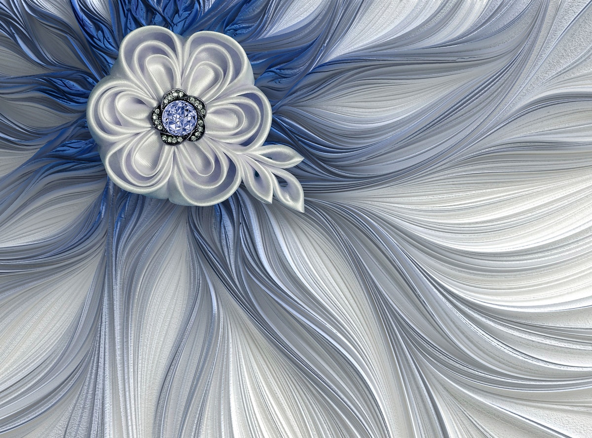 Papermoon Fototapete "Blume Weiß Blau"