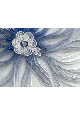 Papermoon Fototapetas »Blume Weiß Blau«