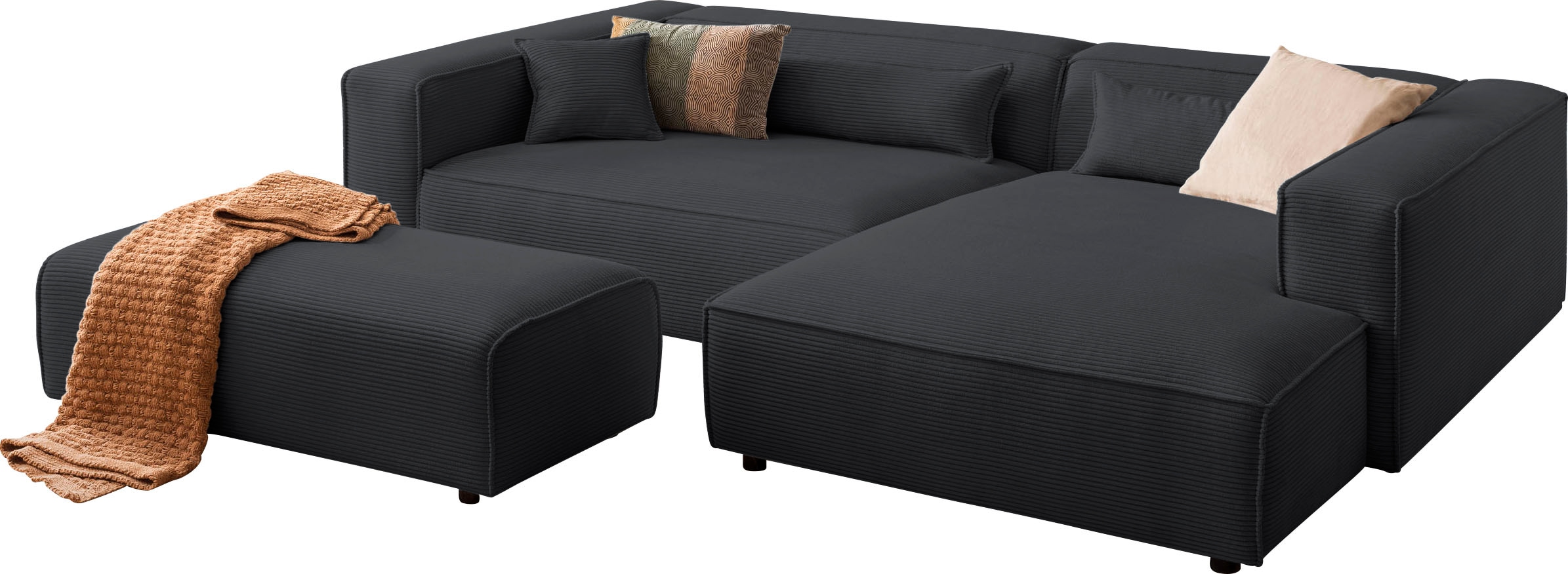 LeGer Home by Lena Gercke Ecksofa "PIARA XXL, L-Form, Schlaffunktion, Cord, günstig online kaufen