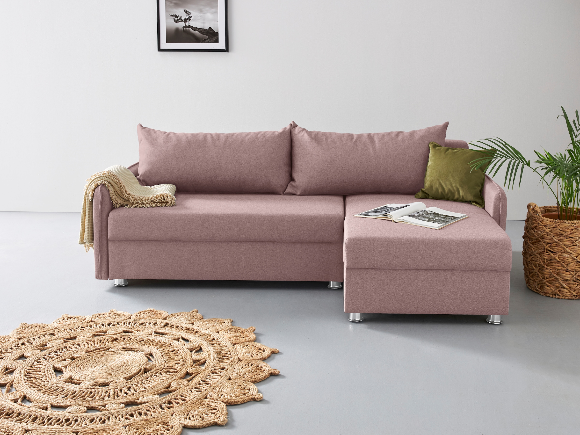 COLLECTION AB Ecksofa »Sunny L-Form«, inkl. Bettfunktion und Bettkasten