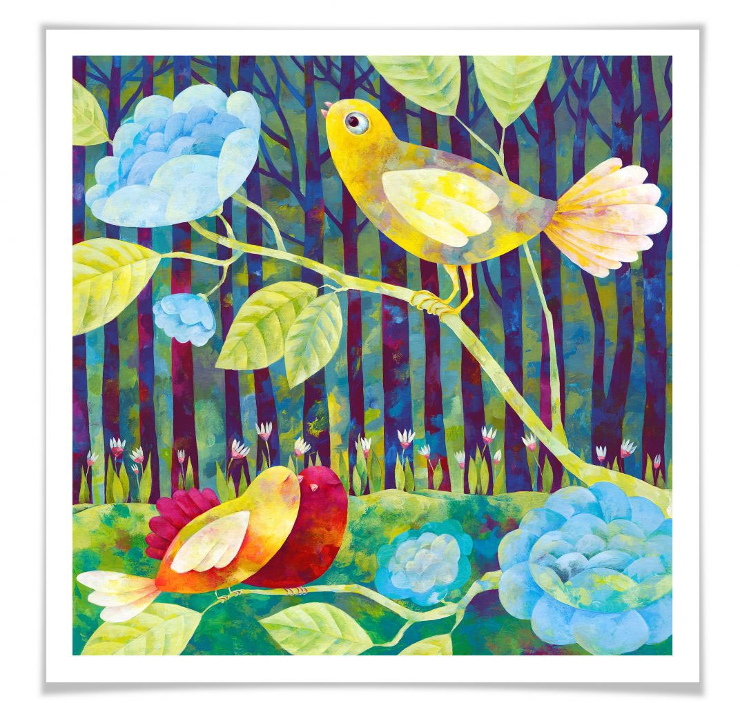 Wandbild, Wandposter Wandbilder Wall-Art Wald«, »Märchen Vögel St.), Bild, | kaufen BAUR Poster, im Vögel, Poster (1