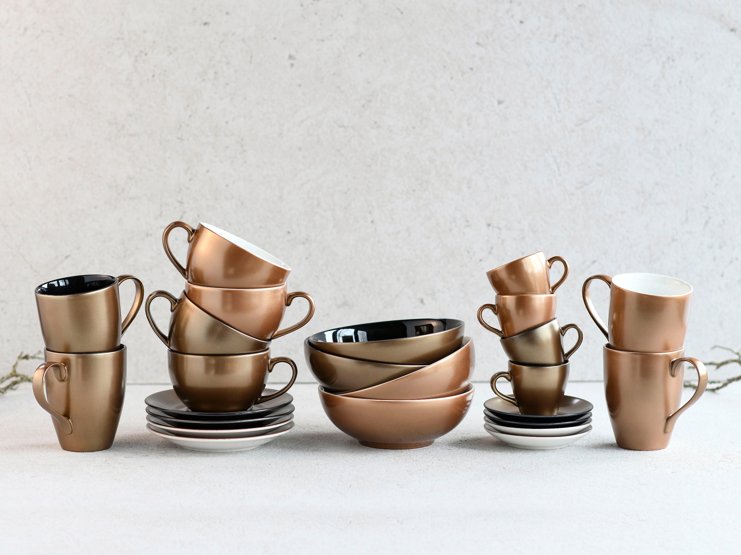 CreaTable Espressotasse »Golden Days« 4-teilig, inkl. Untertasse