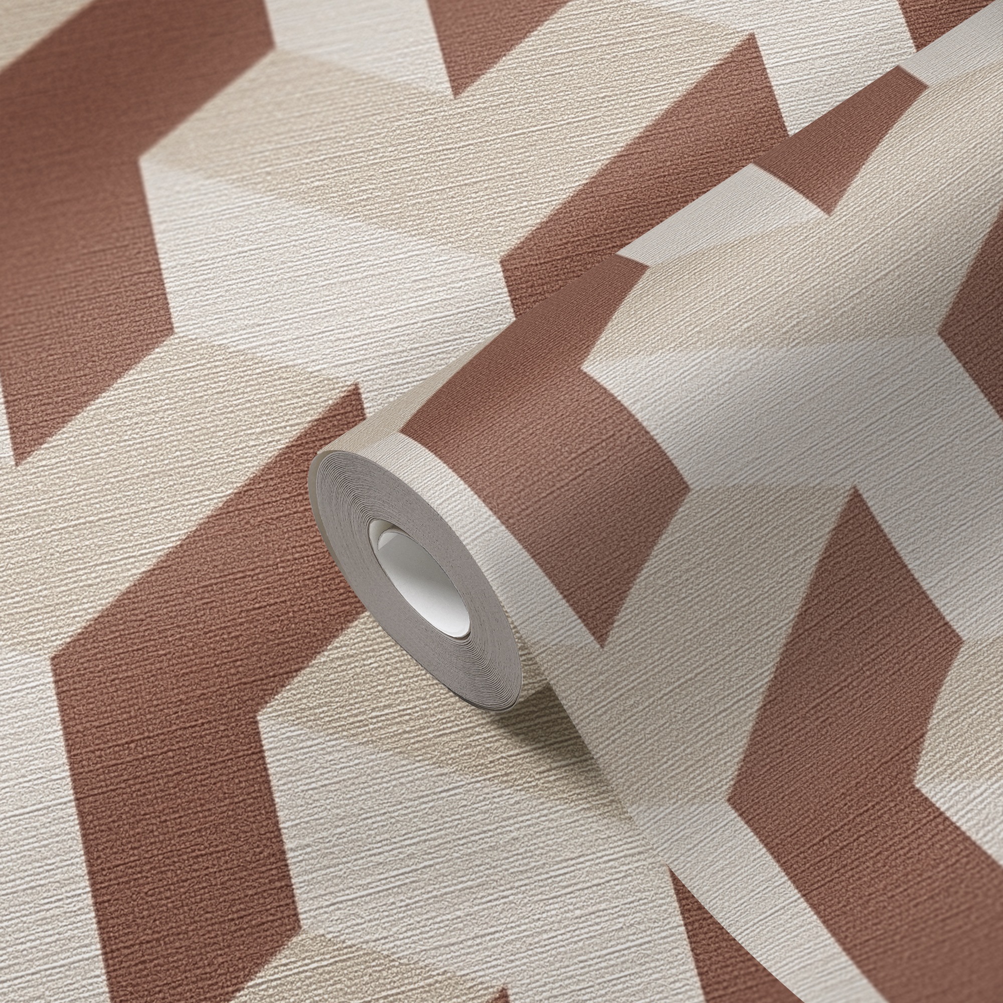 living walls Vliestapete »3D-Tapete Würfelmuster - Geometrische Vliestapete« leicht glänzend strukturiert