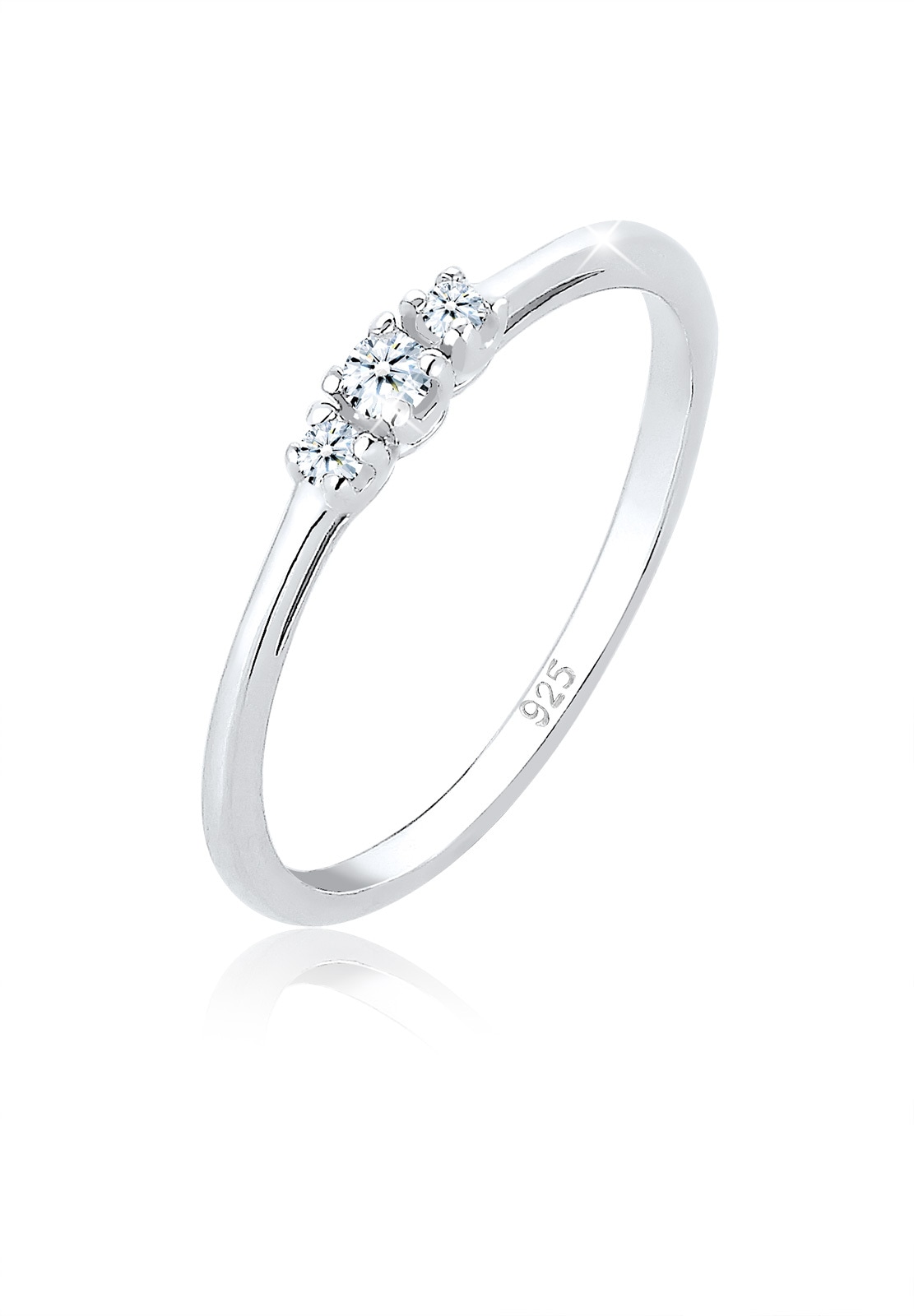 Verlobungsring »Verlobungsring Diamant (0.06 ct.) Zart 925 Silber«