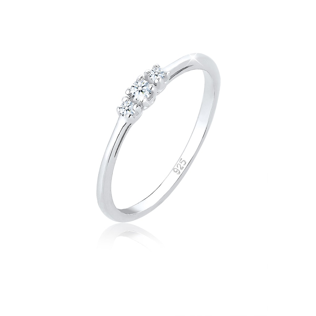 Elli DIAMONDS Verlobungsring »Verlobungsring Diamant (0.06 ct.) Zart 925 Silber«