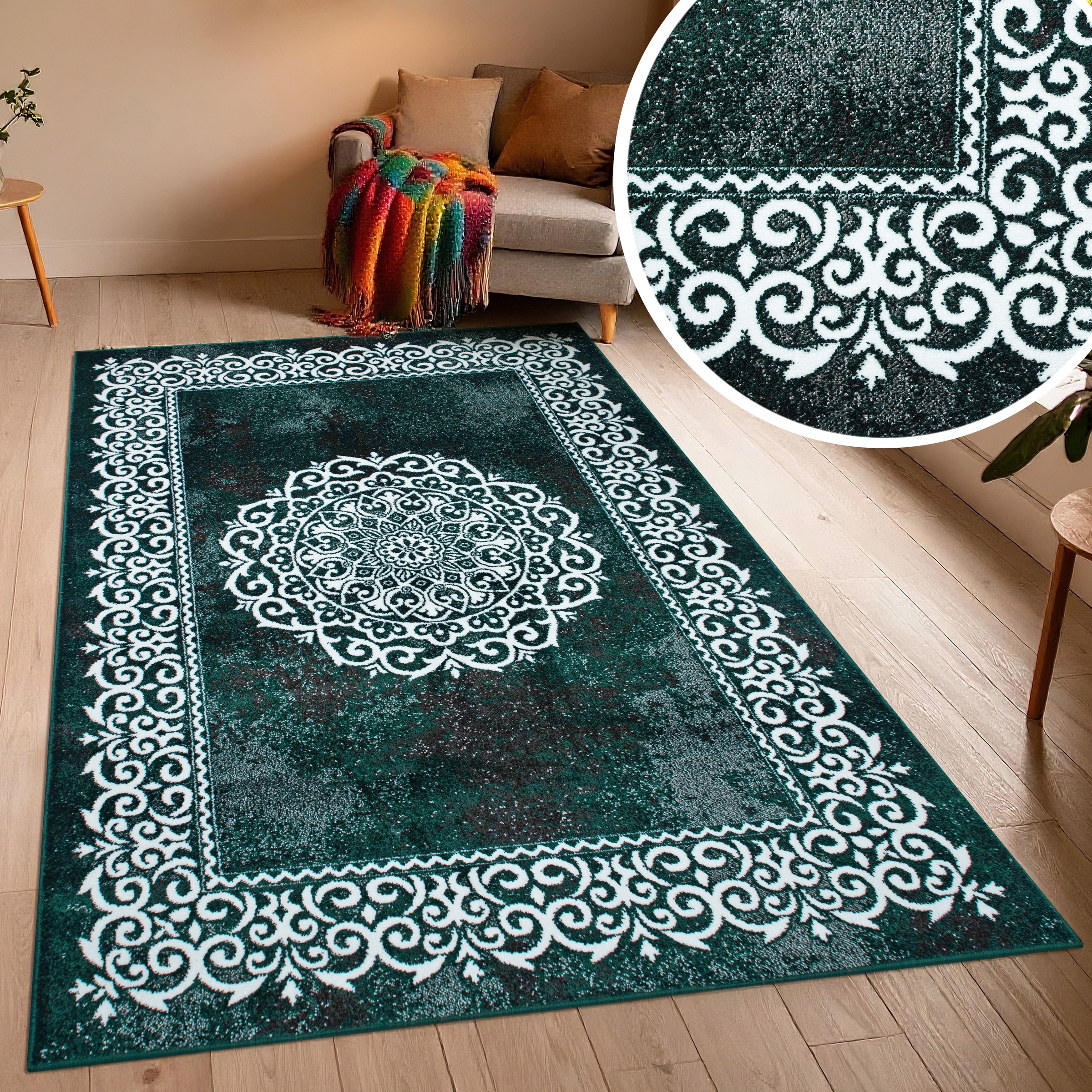 OTTO home Teppich »Dafna« rechteckig 9 mm Höhe Orient-Optik, Vintage Design, Kurzflor, pflegeleicht, dezenter Glanz