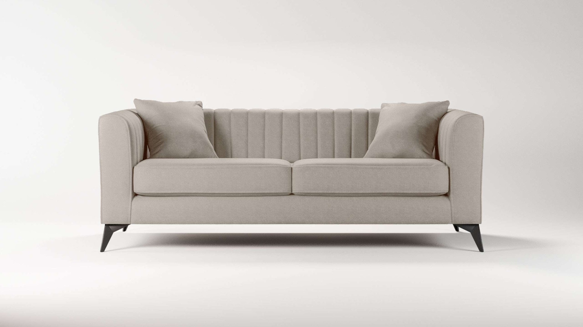 Places of Style 3-Sitzer »MATTHEW elegantes Designsofa, Maße B/T/H: 201/86/74 cm«, feine Steppung im Rückenbereich, lose Sitzkissen, incl. Zierkissen