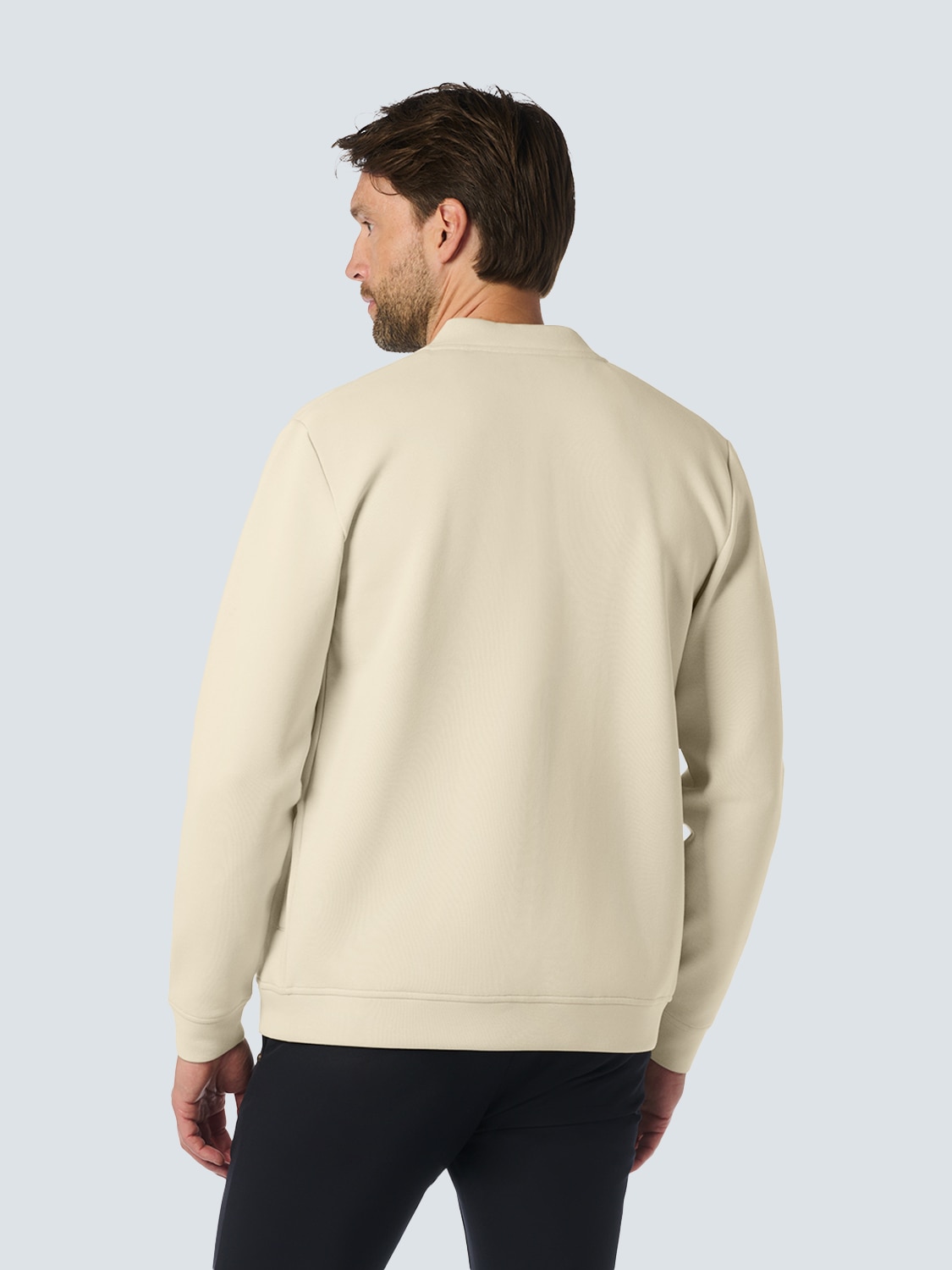 NO EXCESS Sweater »No Excess Stylische Weste mit Bomberkragen und Piqué-Material«