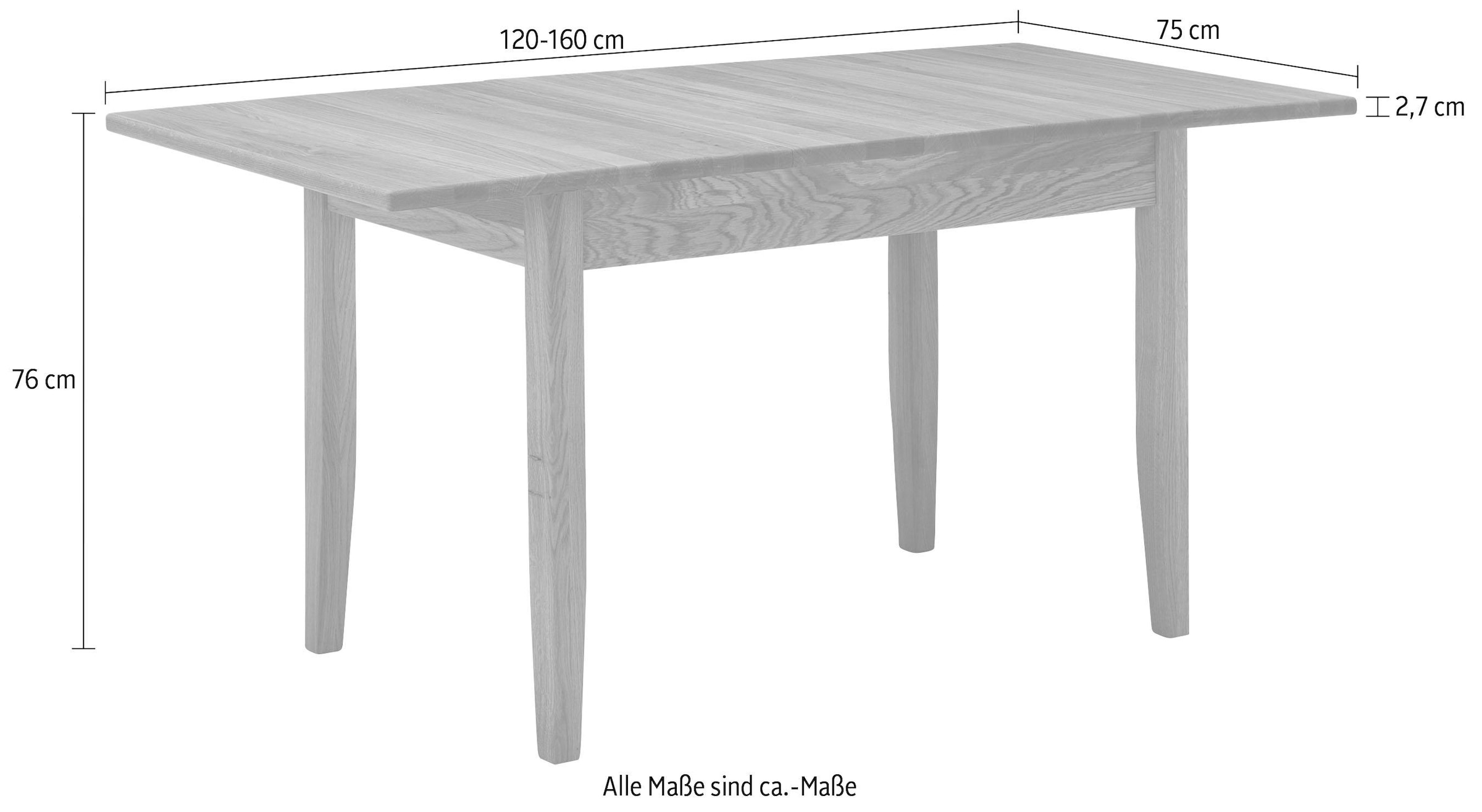 SCHÖSSWENDER Esstisch »Königsee«, mit Auszug (120-160 cm)