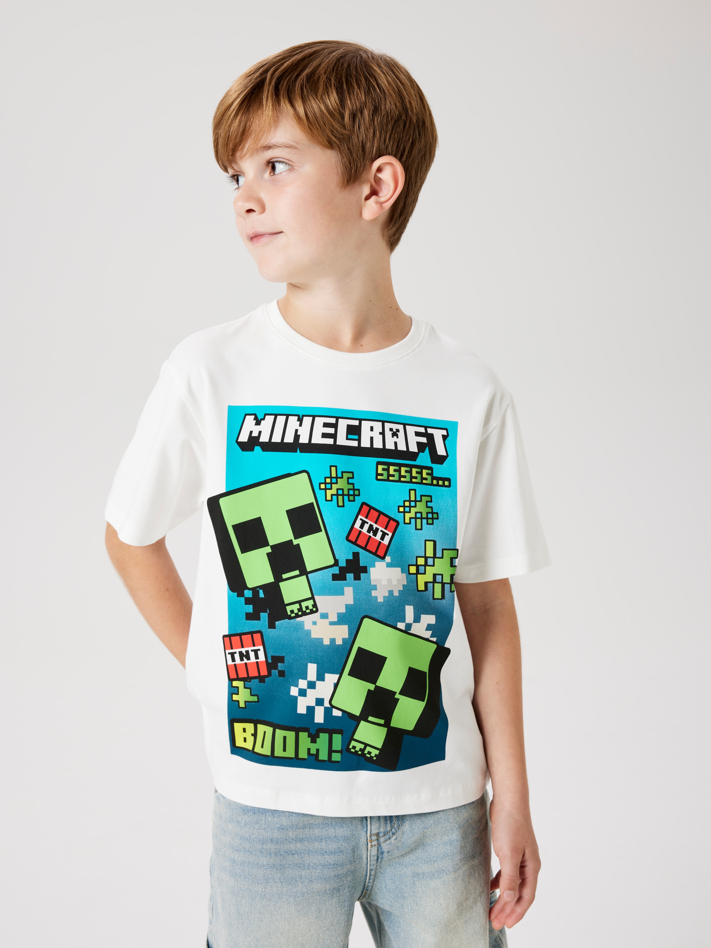 Name It T-Shirt »NKMMUS MINECRAFT NREG SS TOP NOOS BFU«, mit großem Minecraft-Frontmotiv