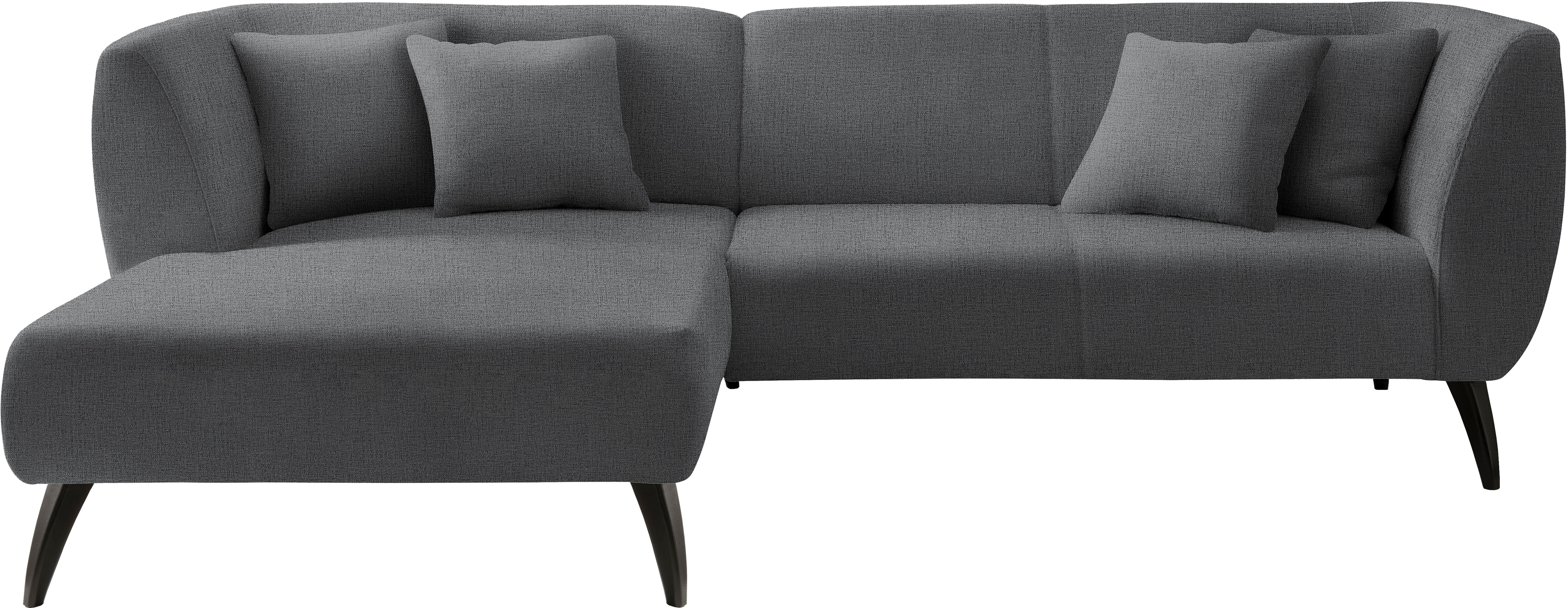 Thumbnail - INOSIGN Ecksofa "Colori L-Form", Holzfußfarbe wählbar, inkl. 4x Zierkissen
