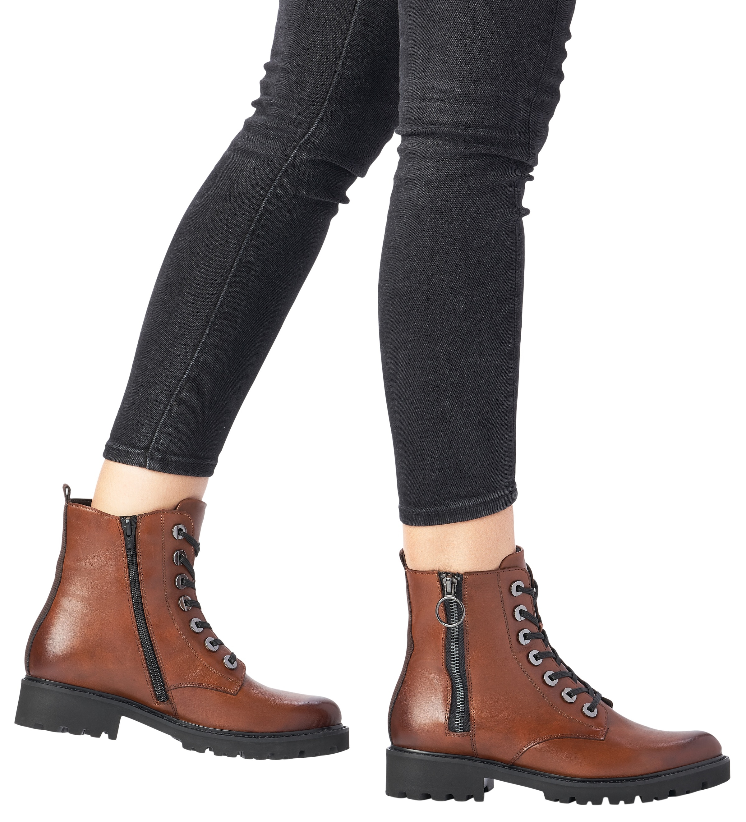 Remonte Schnürstiefelette  , Blockabsatz, Stiefelette, Schnürboots, Flats im Used Look