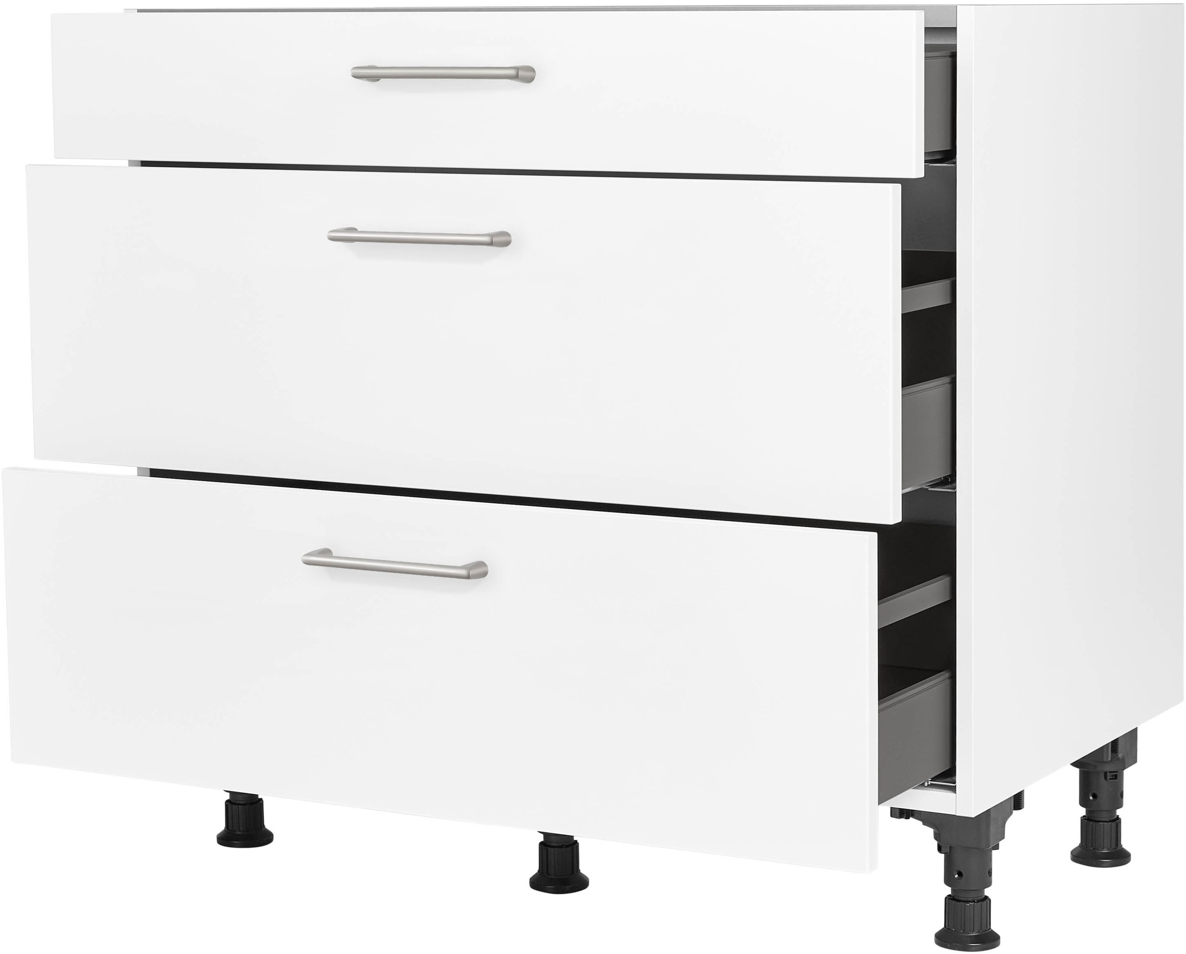 nobilia Unterschrank ""Laser", vormontiert, mit höhenverstellbaren Sockelfü günstig online kaufen