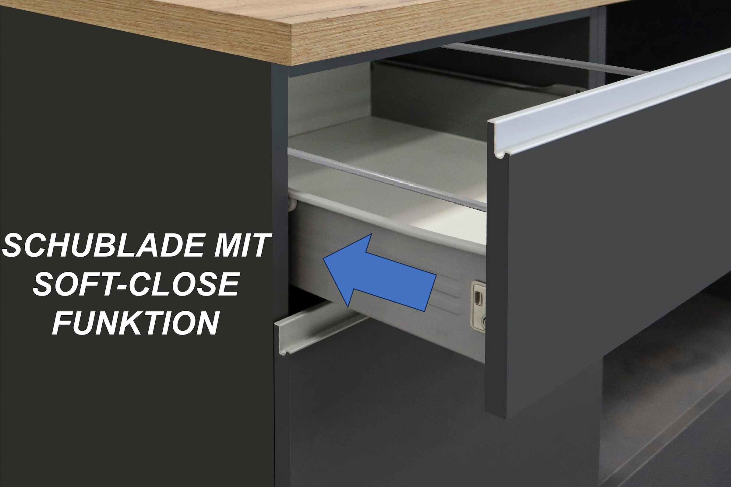 KOCHSTATION Kücheninsel »Sole,Kochinsel,Küchenarbeitsblock,Inselküche,Arbeitsinsel«, Breite 160 cm mit 2 Türen,2 Schubkästen, Aluminiumgriff
