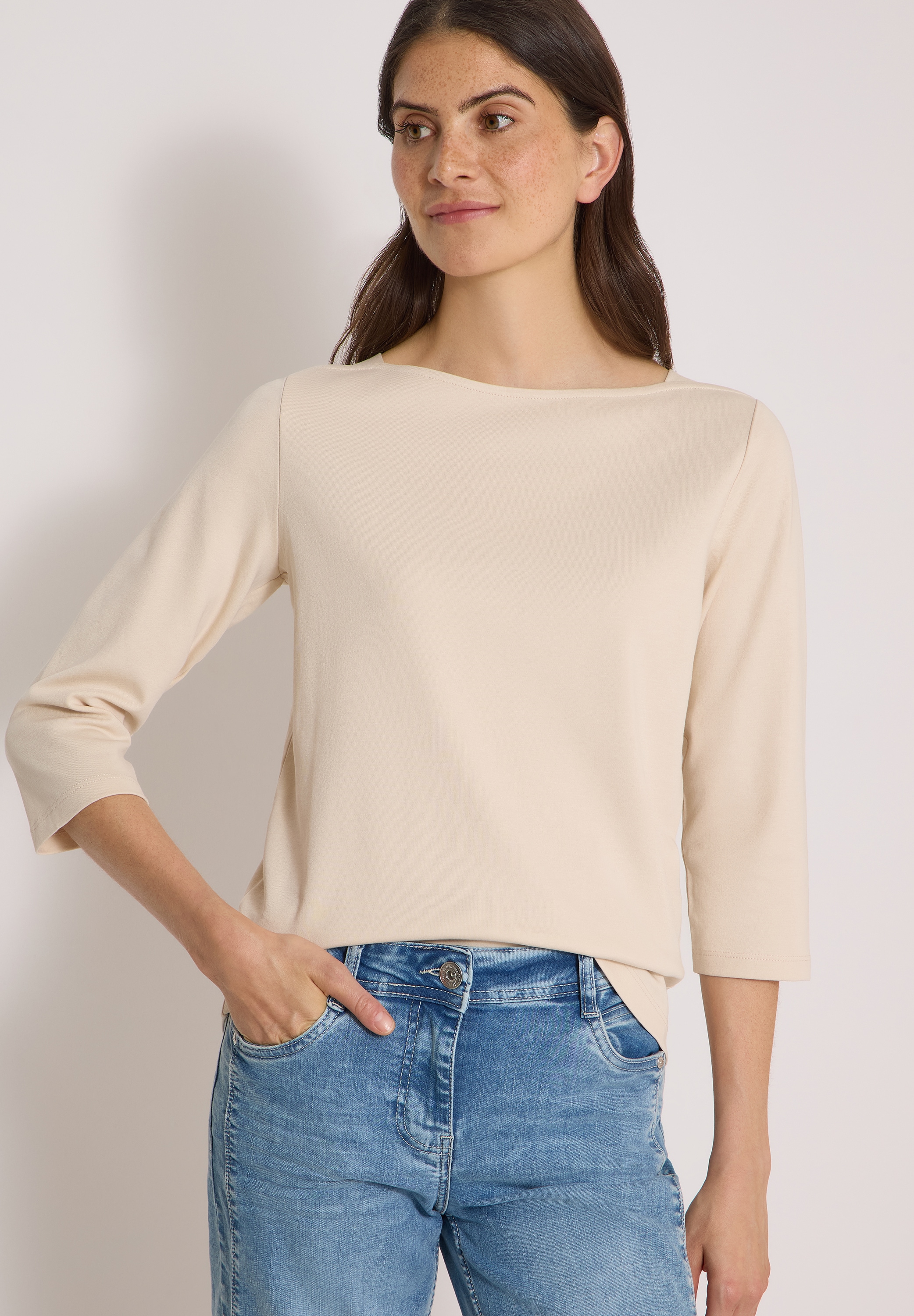 Cecil 3/4-Arm-Shirt aus reiner Baumwolle