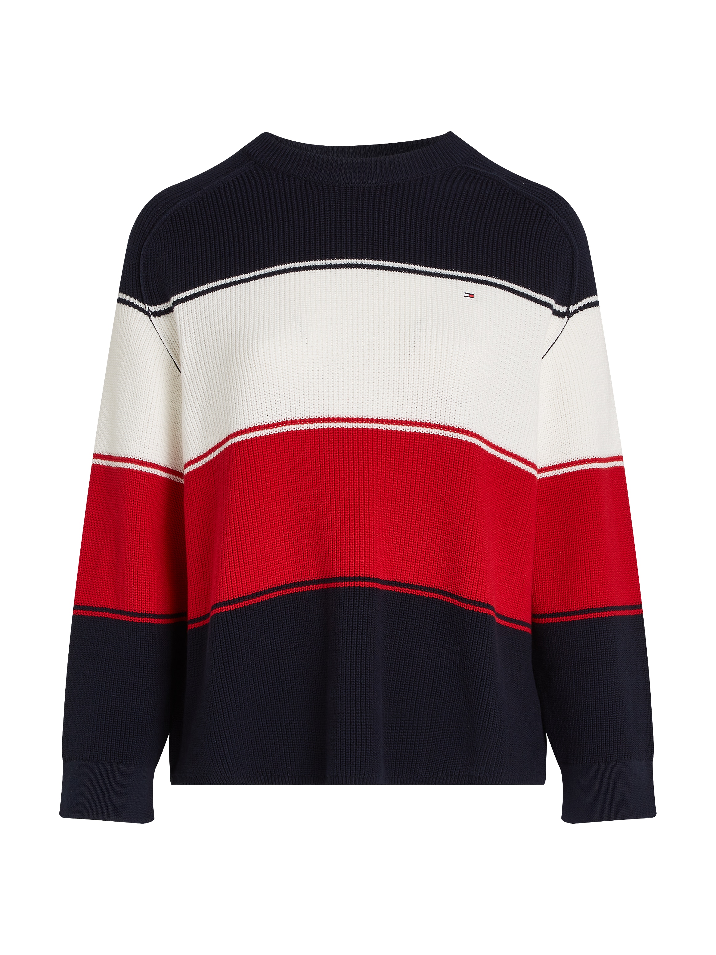 Tommy Hilfiger Curve Rundhalspullover »CRV CO CARDI STITCH C-NK SWT«, Große Größen