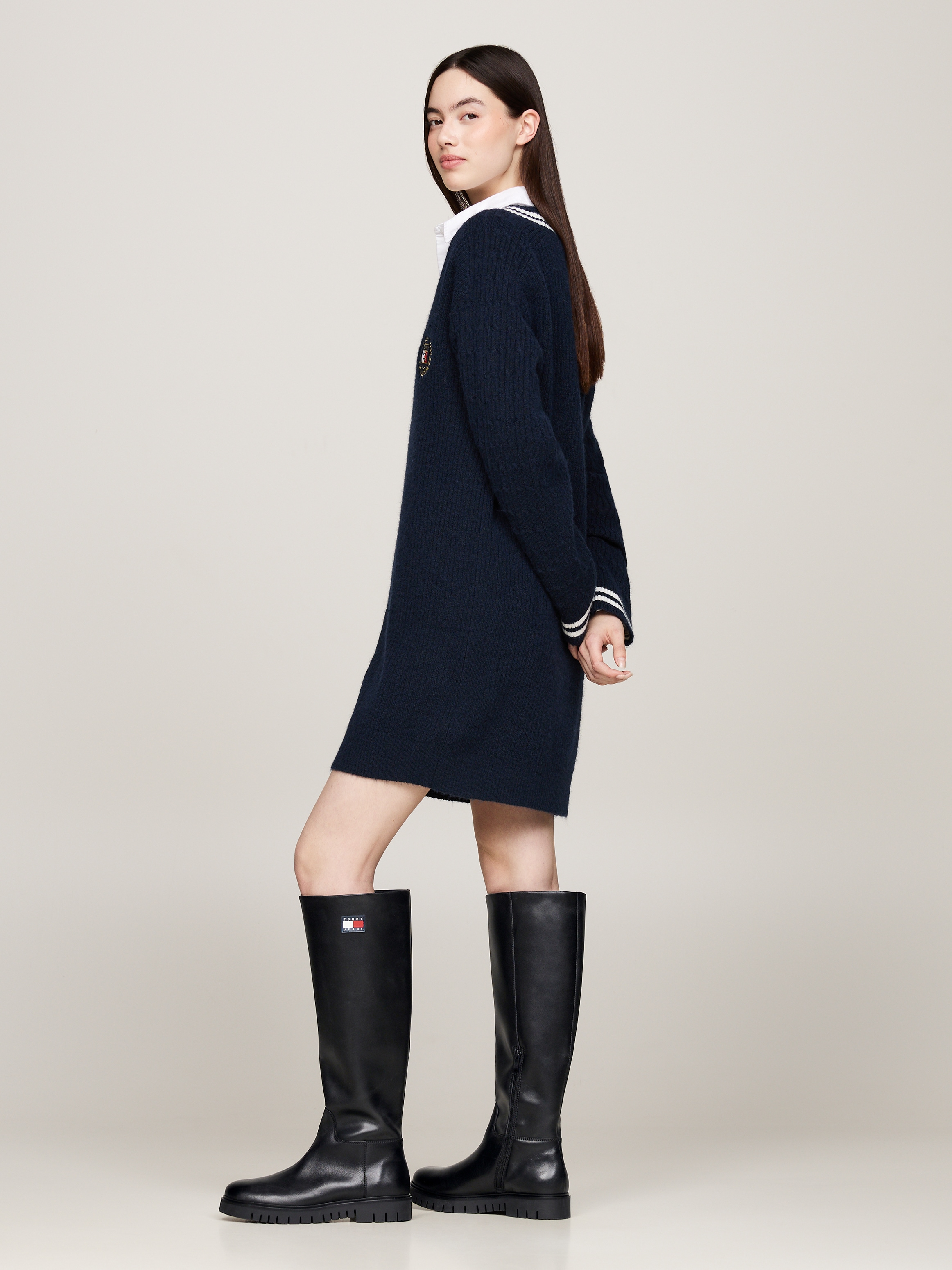 Tommy Jeans Stiefel »TJW LONG SHAFT BOOT«, Blockabsatz, Langschaftstiefe, Stiefel mit seitlichem Logo