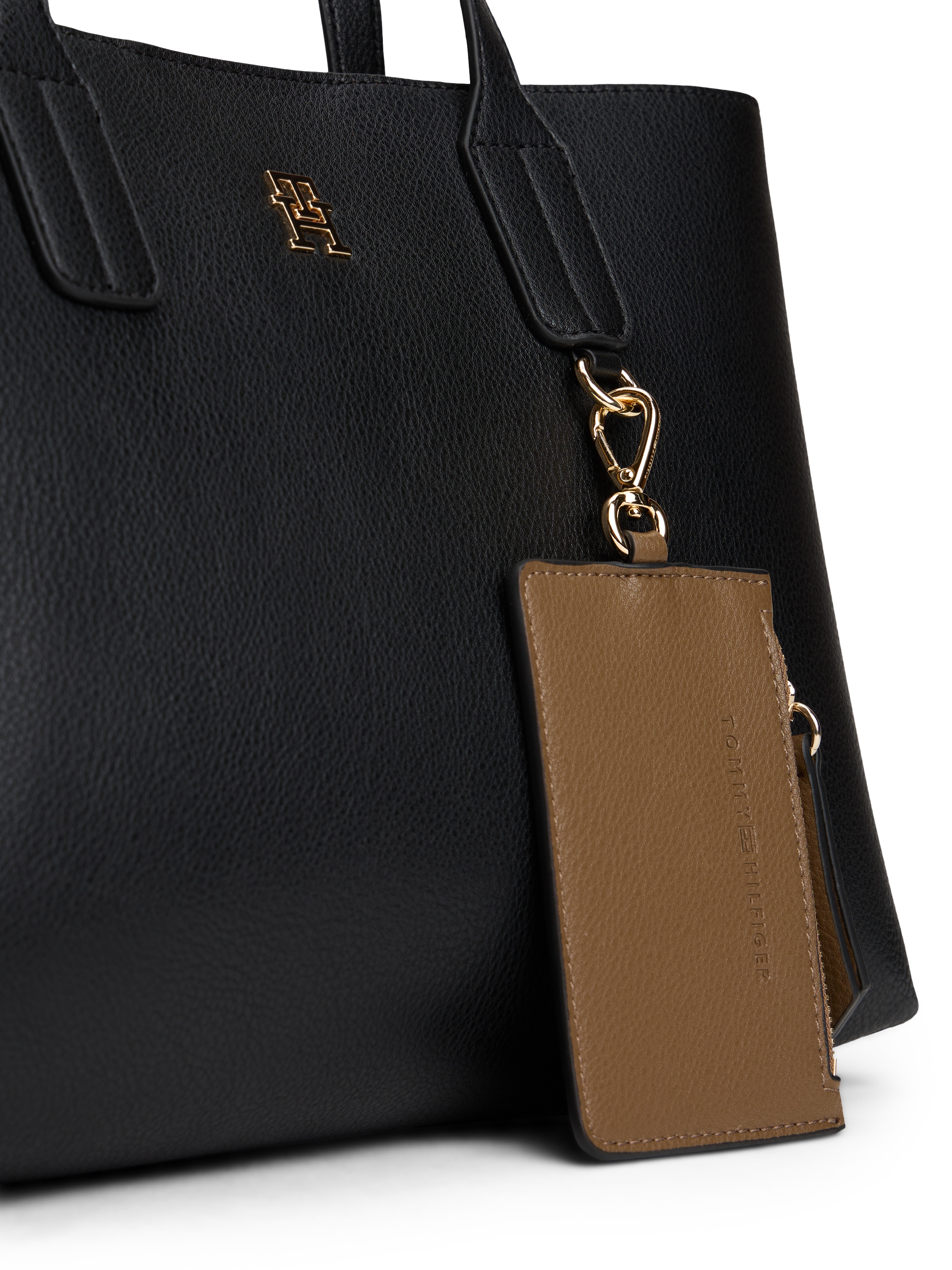 Tommy Hilfiger Tragetasche »TH ICON MINI TOTE« , Damen Schultertasche, Shopper mit abnehmbarer Reißverschlusstasche