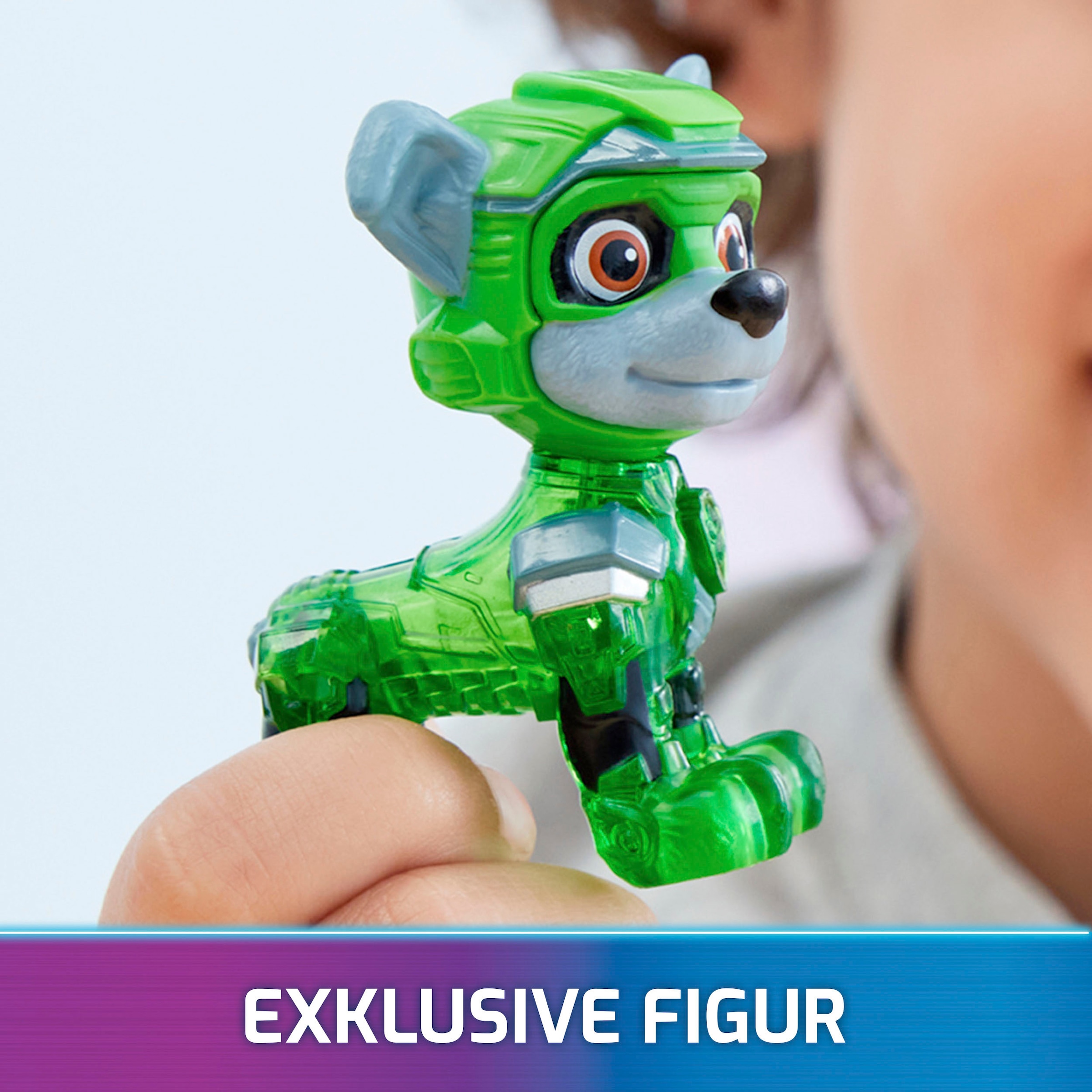 Spin Master Spielzeug-Auto »Paw Patrol - Movie II - Basic Themed Vehicles Rocky«, Mülltransporter mit Welpenfigur, Licht- und Soundeffekt