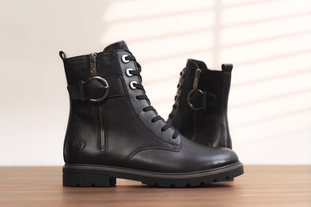 Remonte Schnürstiefelette, Schnürboots, Casual-Stiefelette, Blockabsatz, mit großer Zierschließe