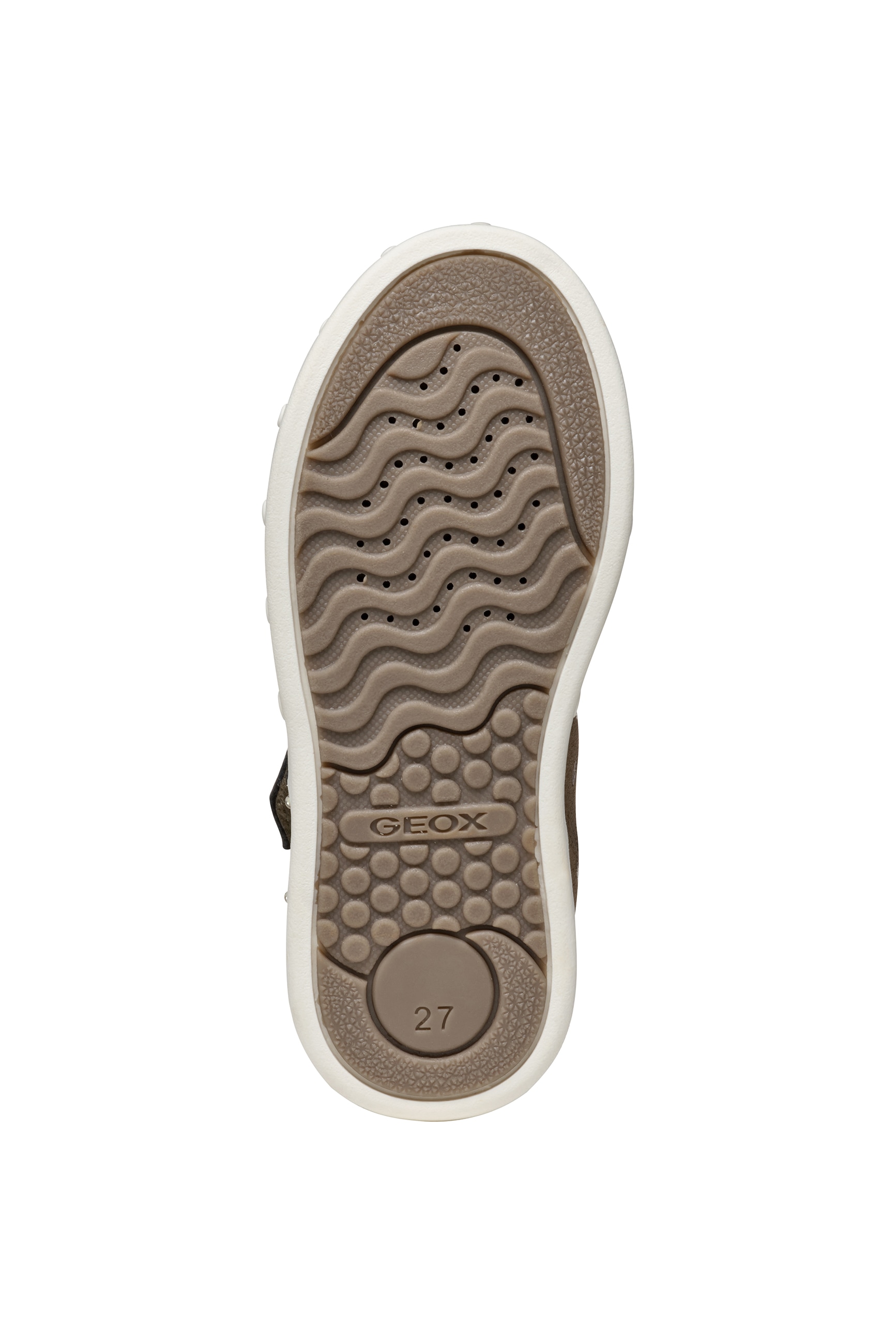 Geox Sneaker »J SKYLIN GIRL Blinkschuh«, Schnürboots mit Glitzer, Blinkfunktion, Größenschablone zum Download