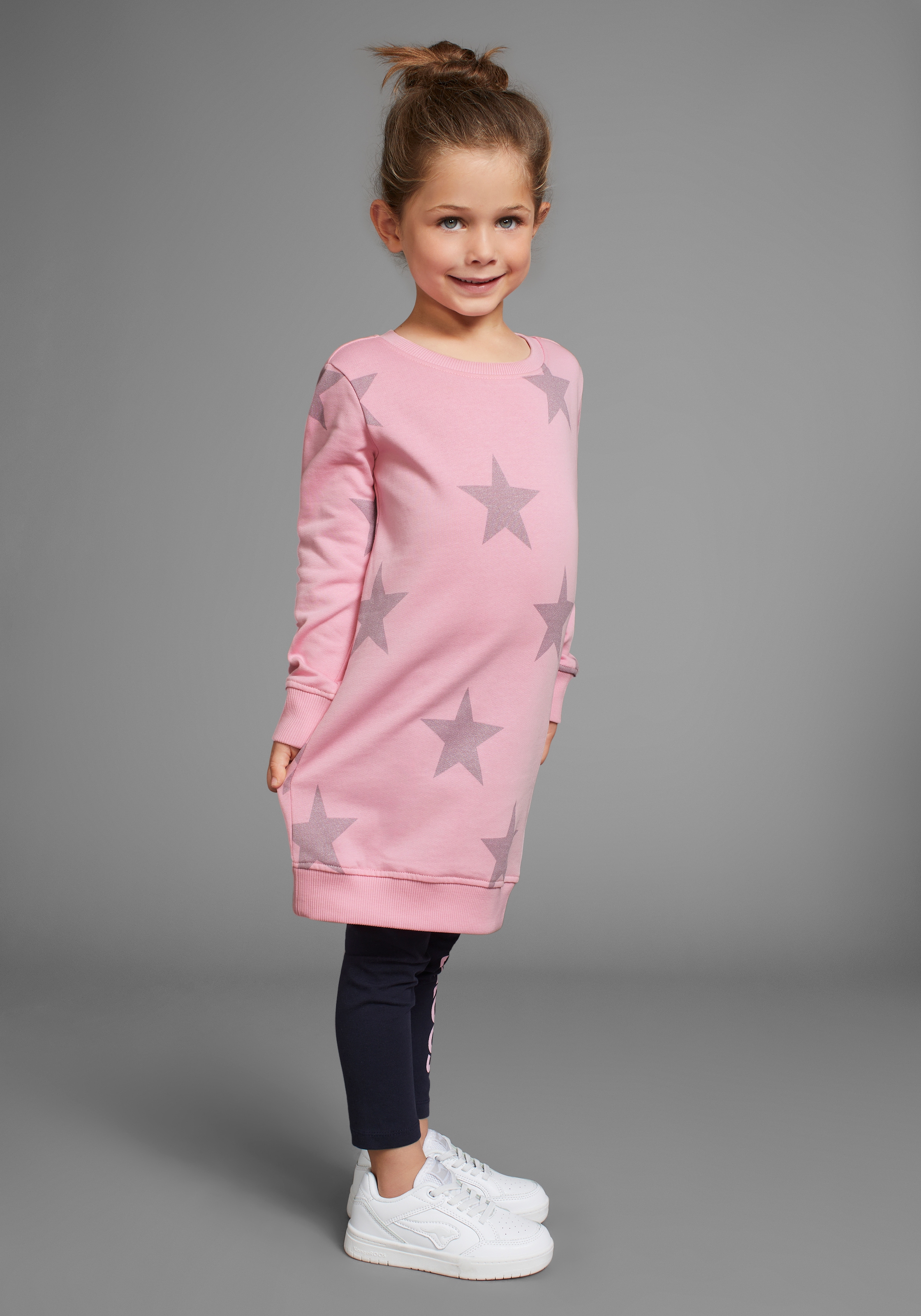 Sweatkleid »Sterne-Allover Kleid«, mit Glitzerdruck