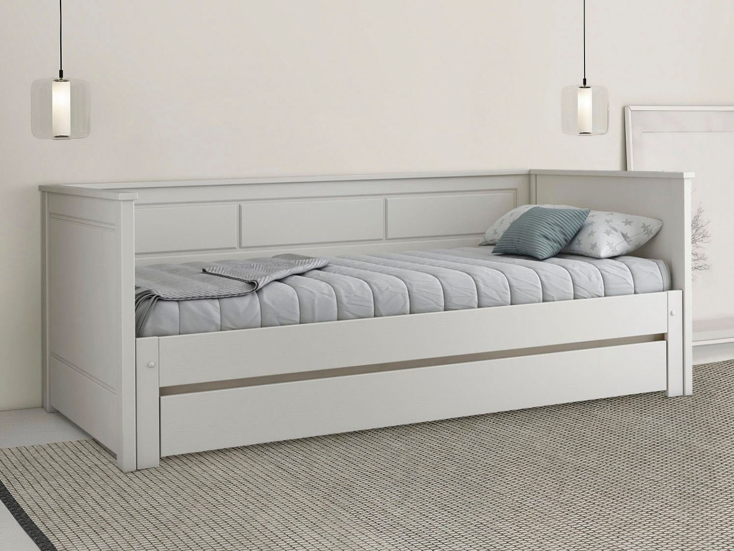 Lüttenhütt Funktionsbett »" ERIK " BESTSELLER! Zertifiziertes Massivholz«, Daybed, zweiter Schlafplatz ausziehbar, Schublade optional