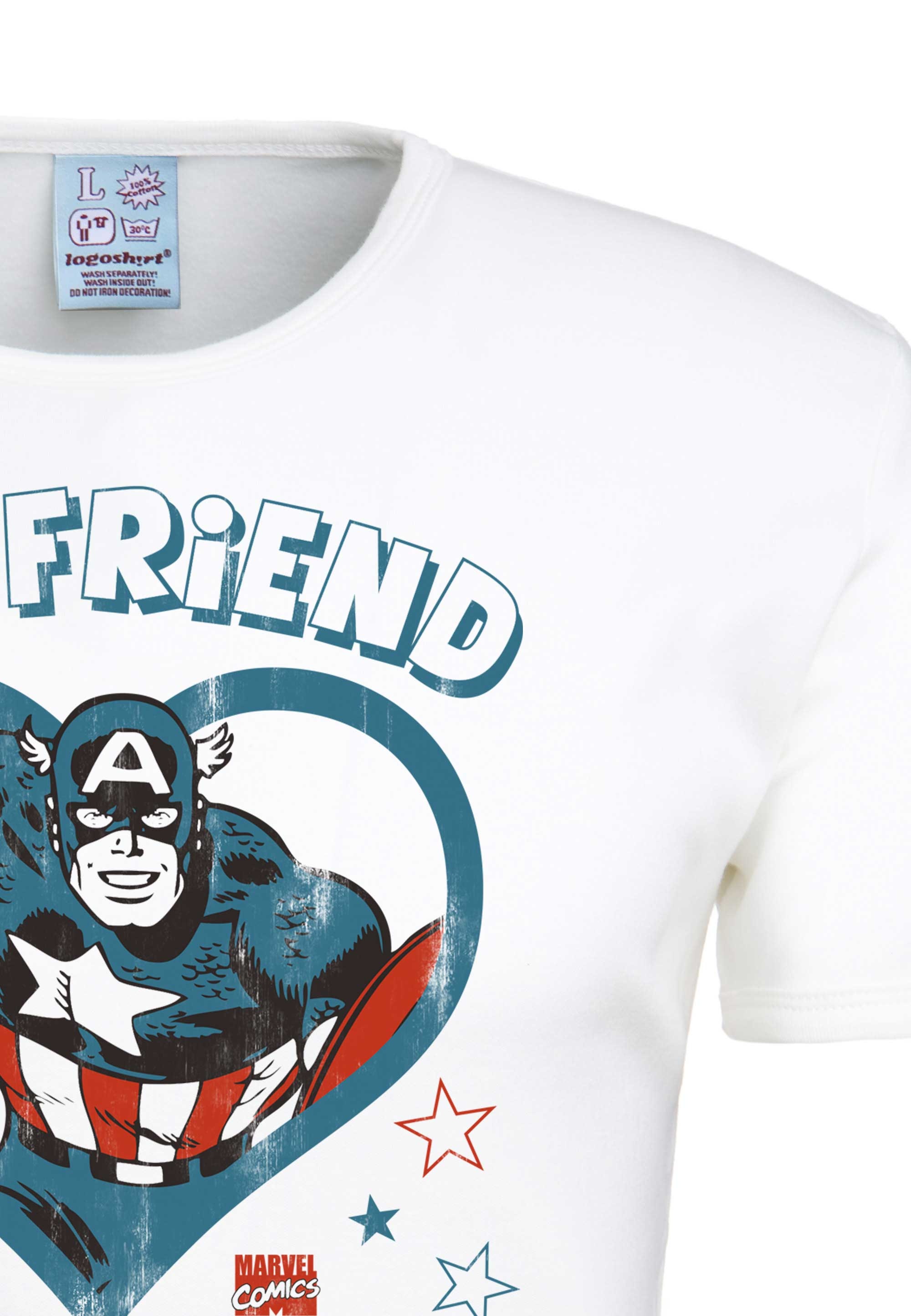 LOGOSHIRT T-Shirt »Marvel America-Frontprint - mit Captain Boyfriend«, ▷ America für - BAUR Captain 